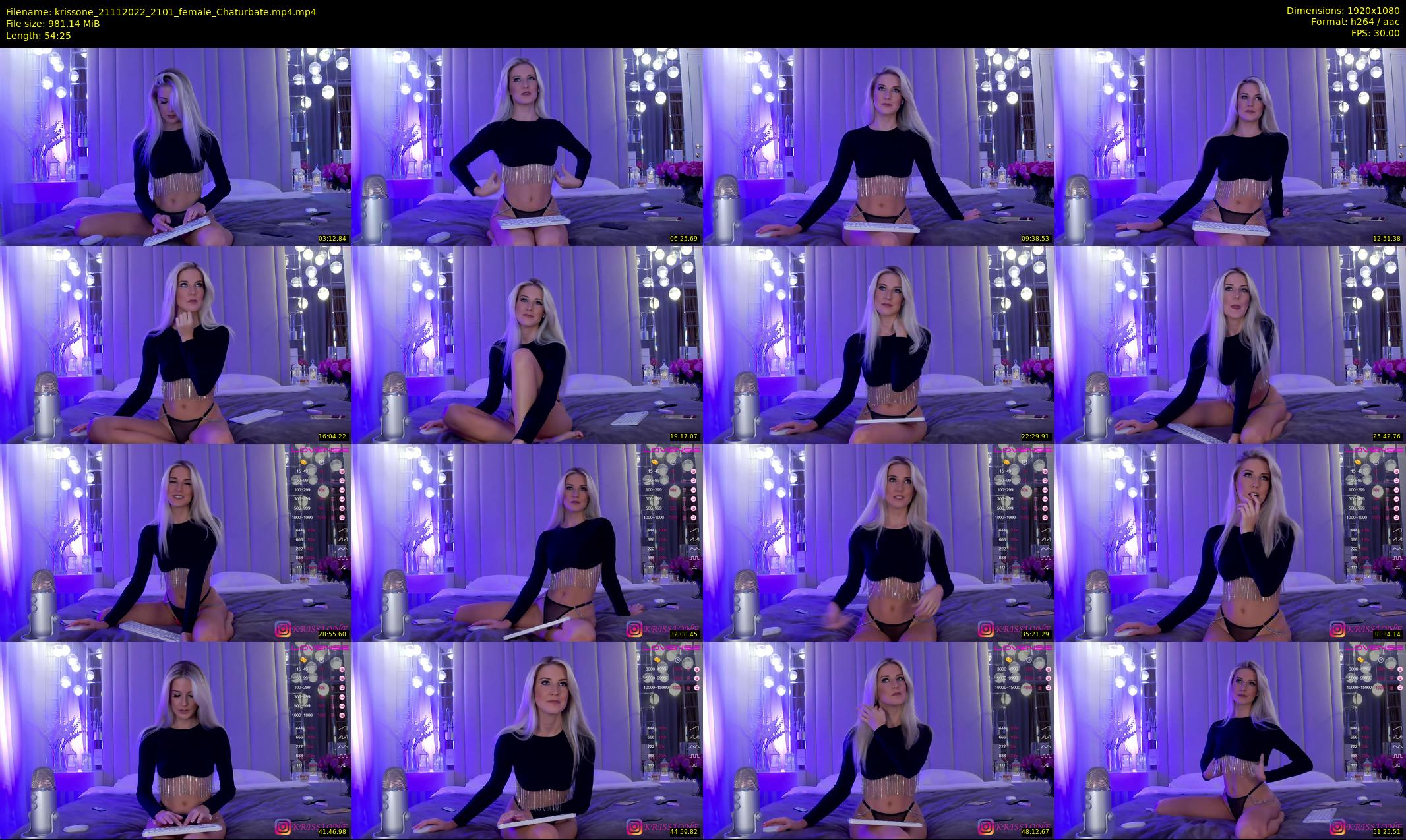 krissone — 55 minute Chaturbate female cam show recording, 1080p, Nov 21, 2022