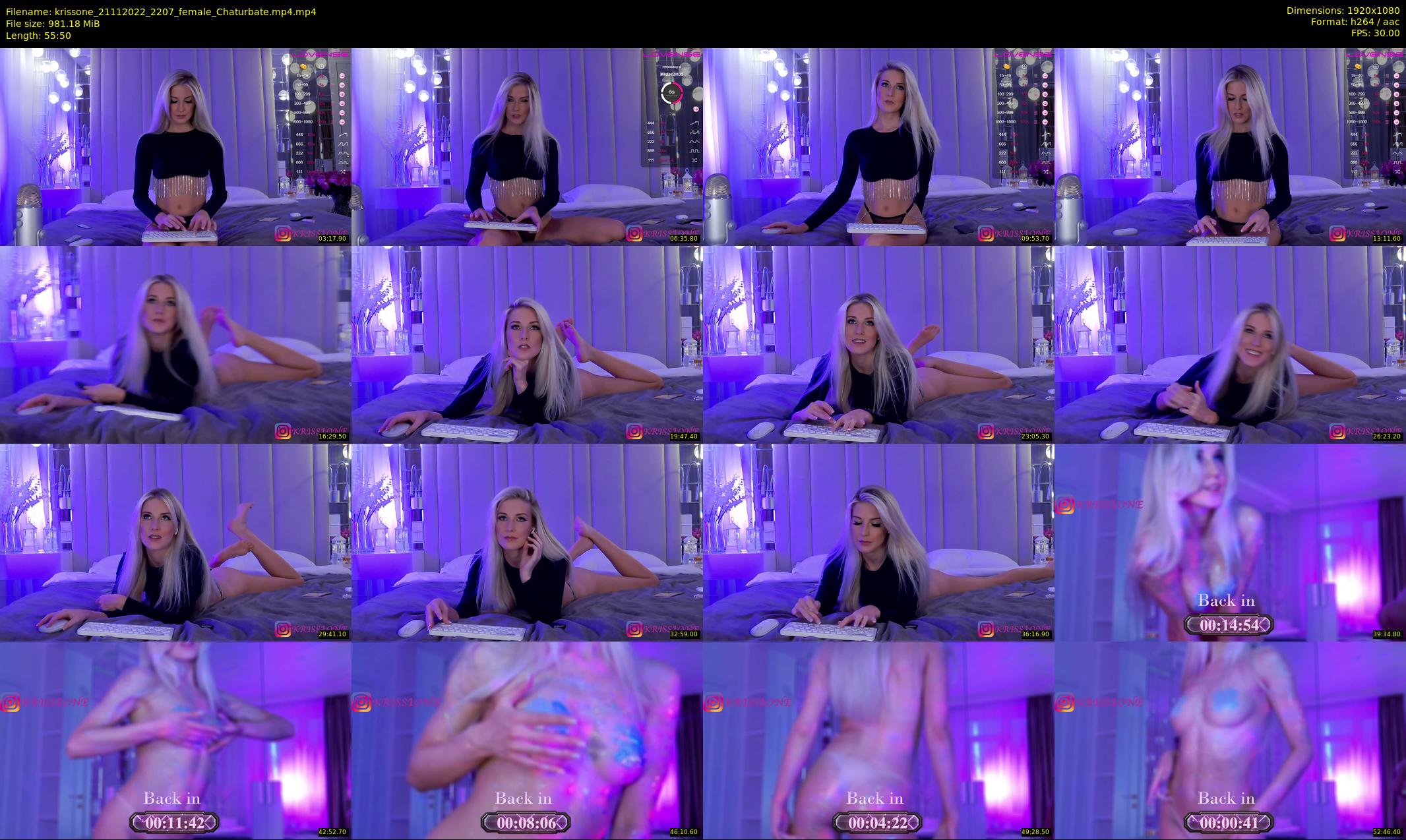 krissone — 56 minute Chaturbate female cam show recording, 1080p, Nov 21, 2022