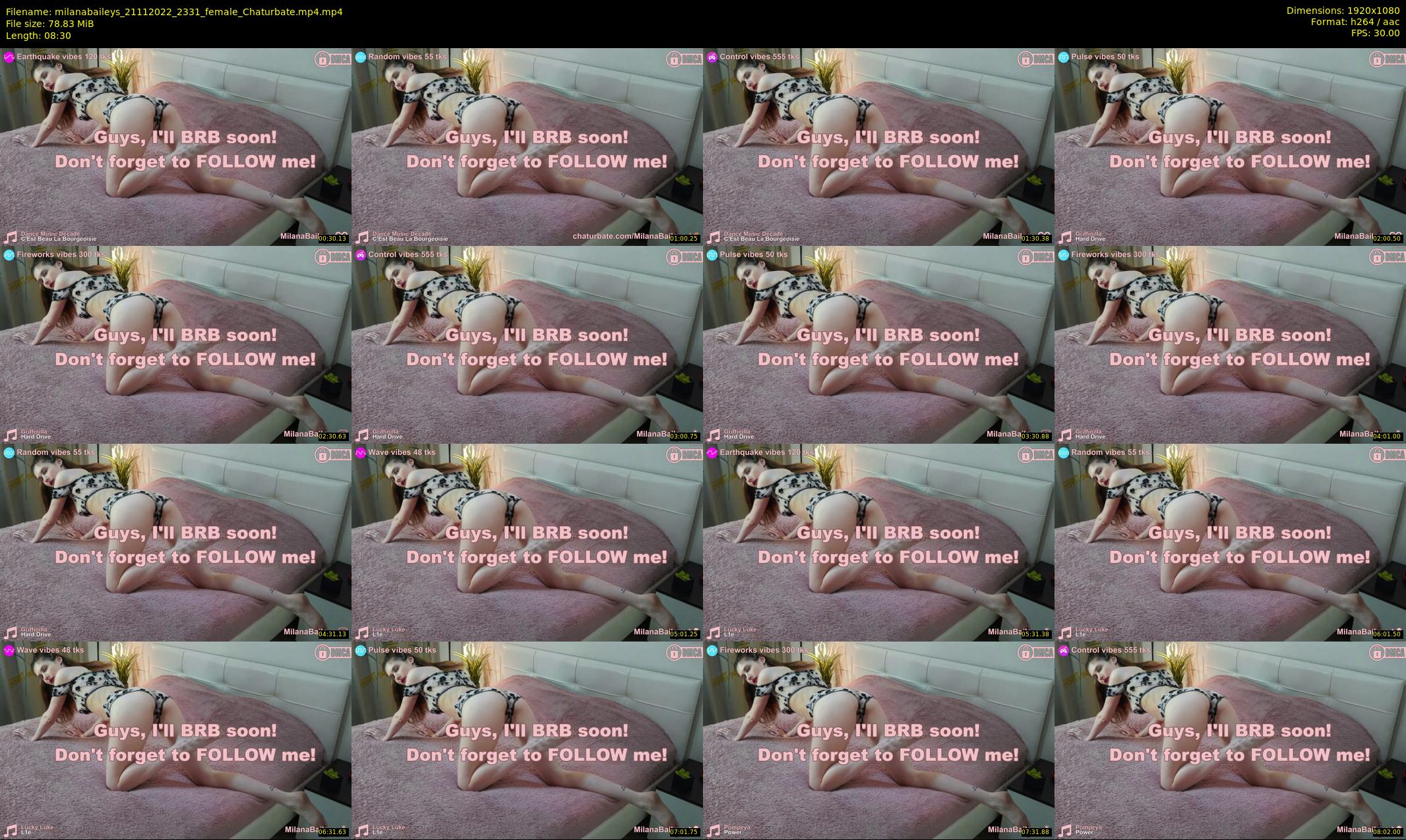 milanabaileys — 9 minute Chaturbate female cam show recording, 1080p, Nov 21, 2022