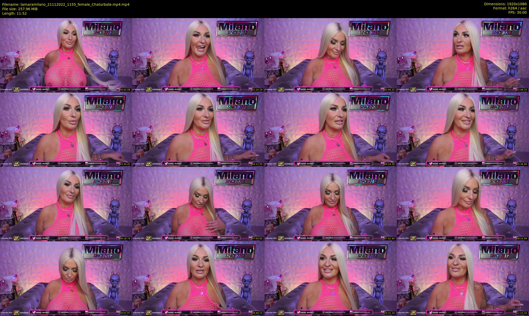 tamaramilano — 12 minute Chaturbate female cam show recording, 1080p, Nov 21, 2022