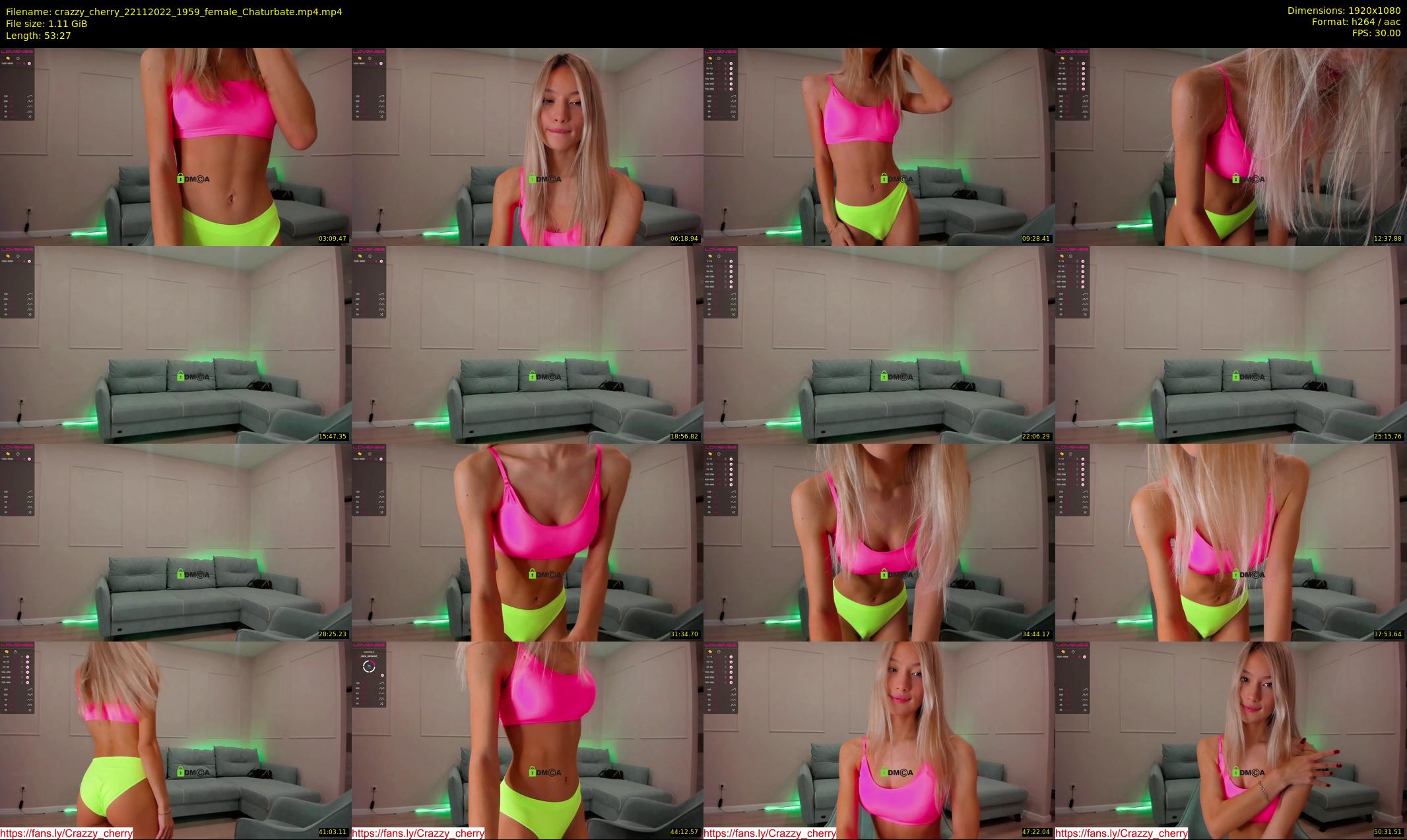 crazzy_cherry — 54 minute Chaturbate female cam show recording, 1080p, Nov 22, 2022