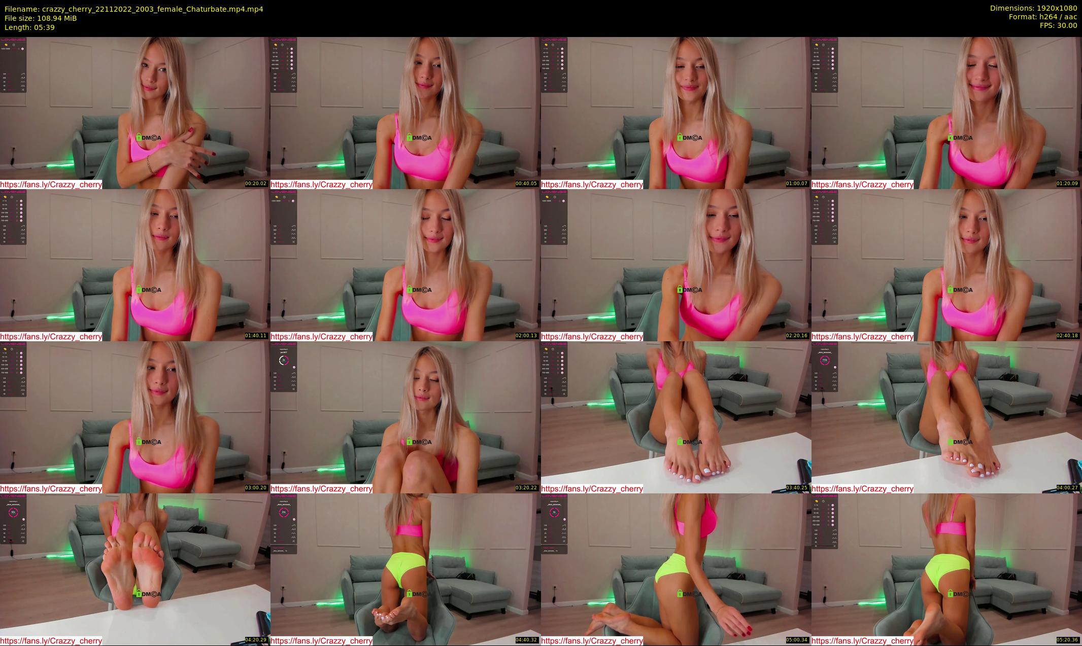 crazzy_cherry — 6 minute Chaturbate female cam show recording, 1080p, Nov 22, 2022