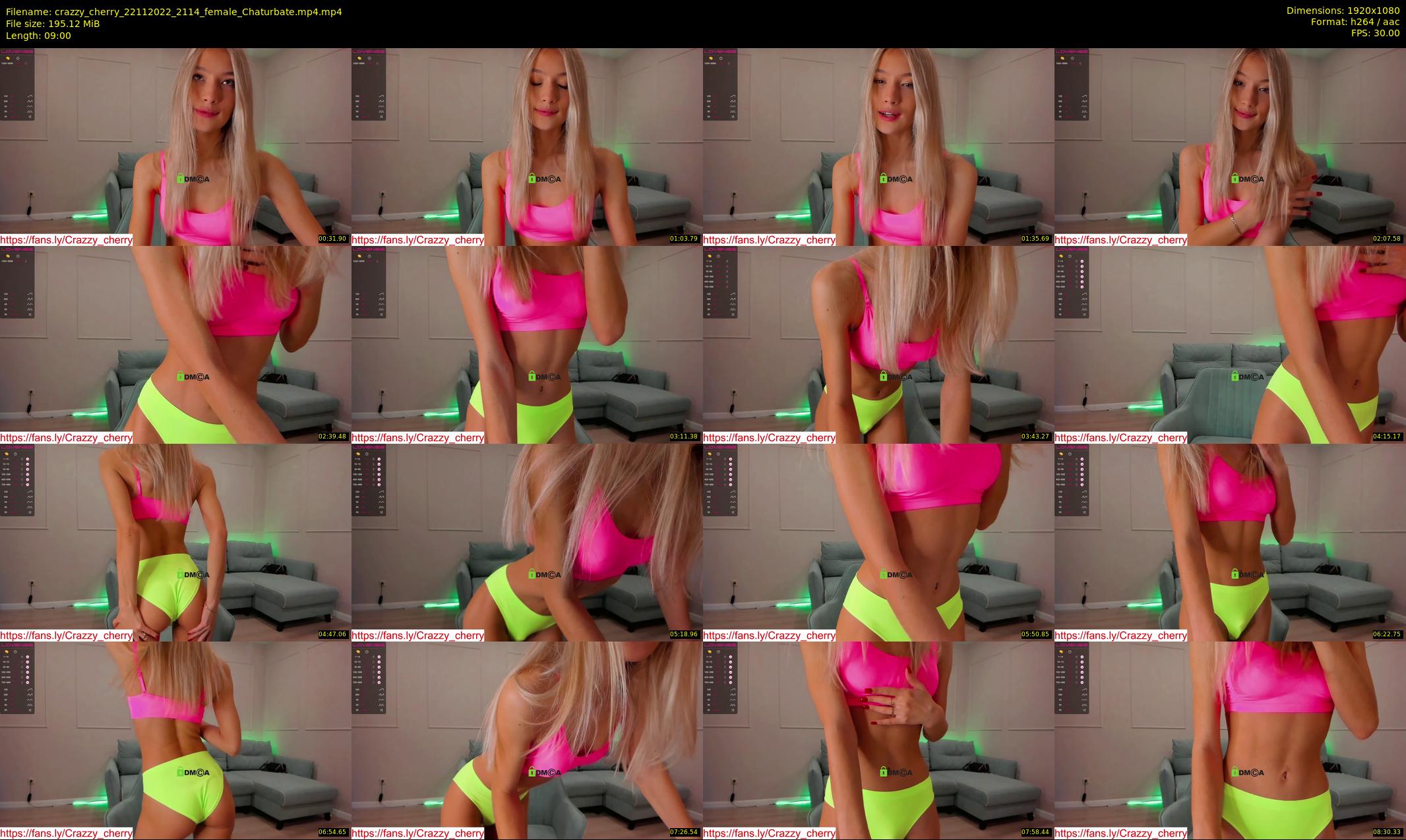 crazzy_cherry — 9 minute Chaturbate female cam show recording, 1080p, Nov 22, 2022