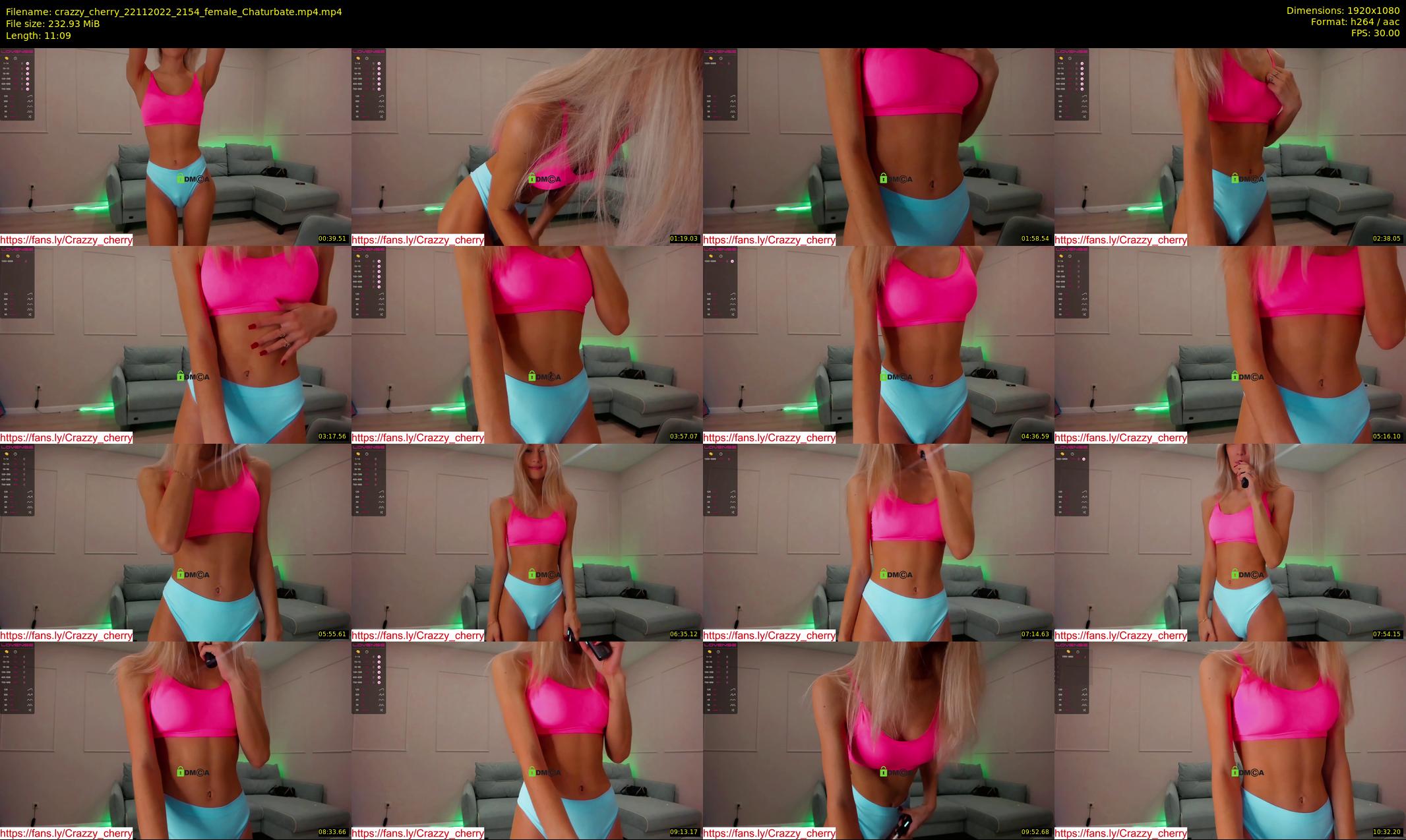 crazzy_cherry — 12 minute Chaturbate female cam show recording, 1080p, Nov 22, 2022