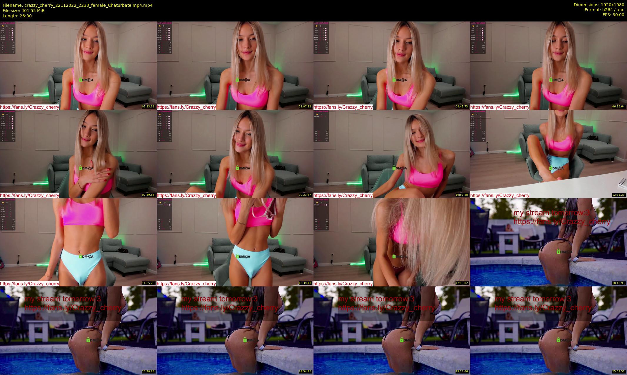 crazzy_cherry — 27 minute Chaturbate female cam show recording, 1080p, Nov 22, 2022