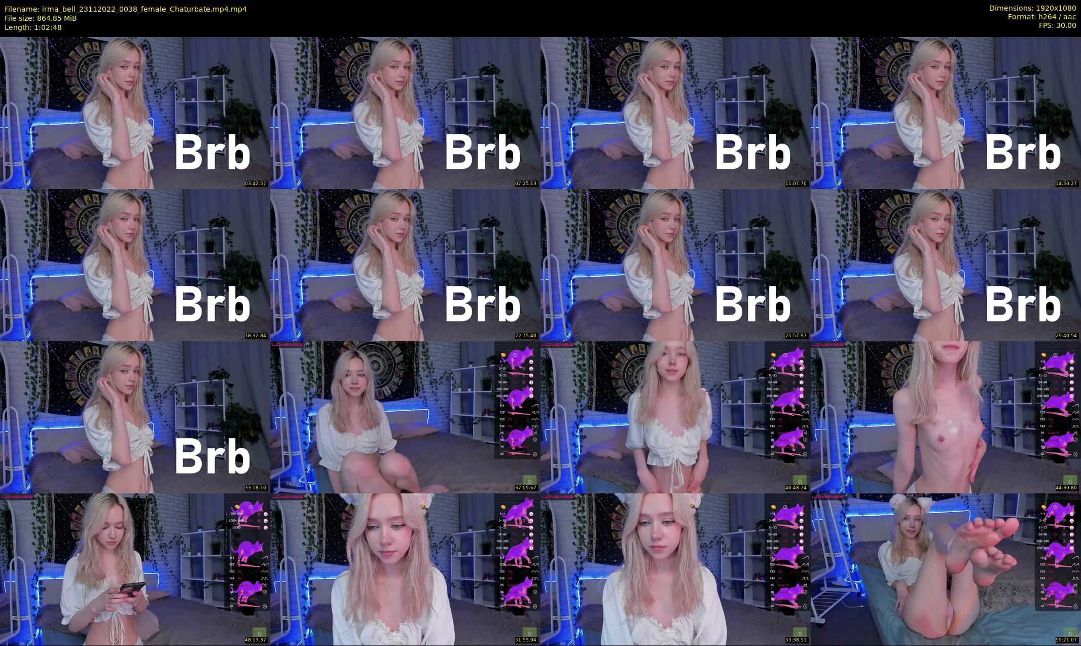 irma_bell — 63 minute Chaturbate female cam show recording, 1080p, Nov 23, 2022