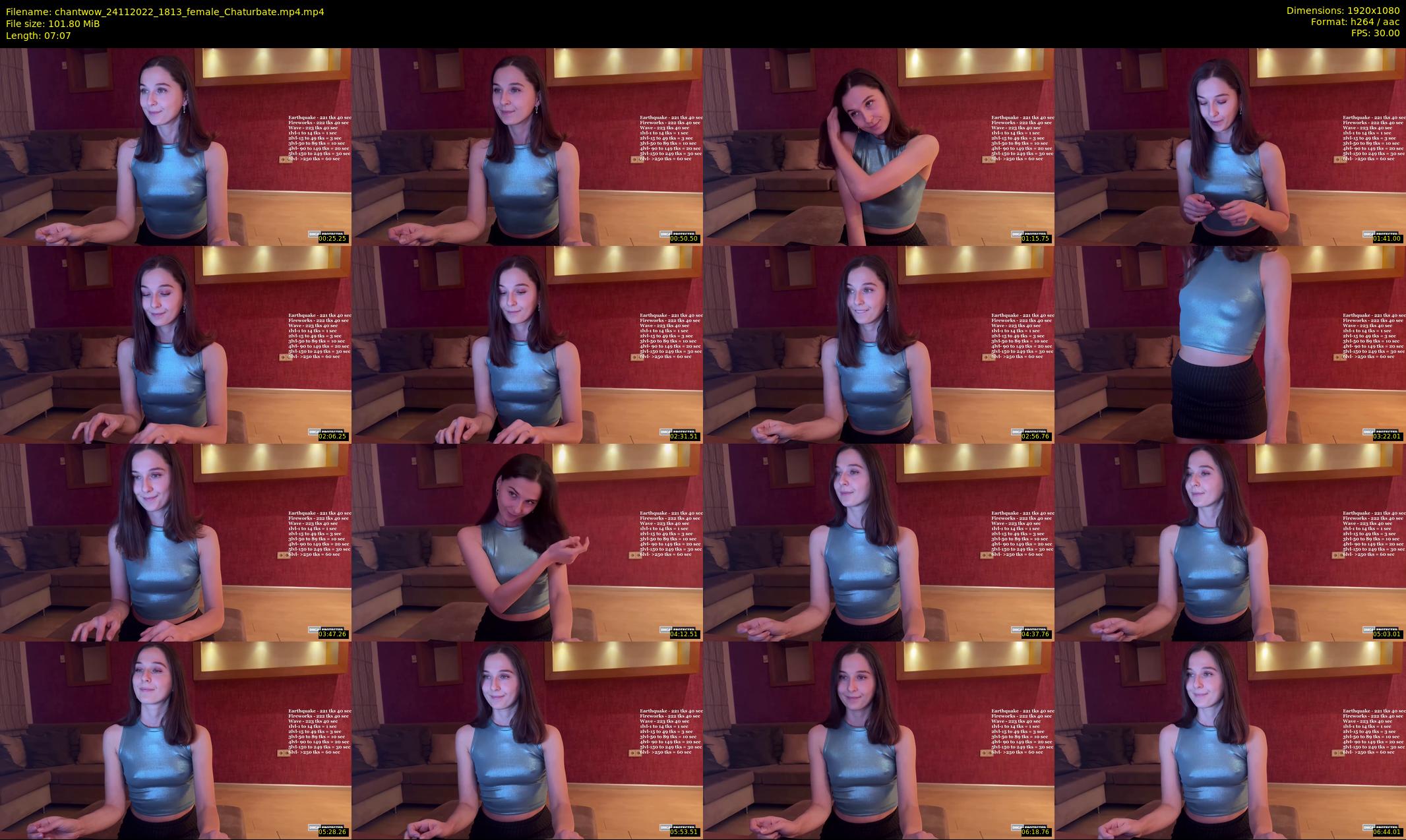 chantwow — 8 minute Chaturbate female cam show recording, 1080p, Nov 24, 2022