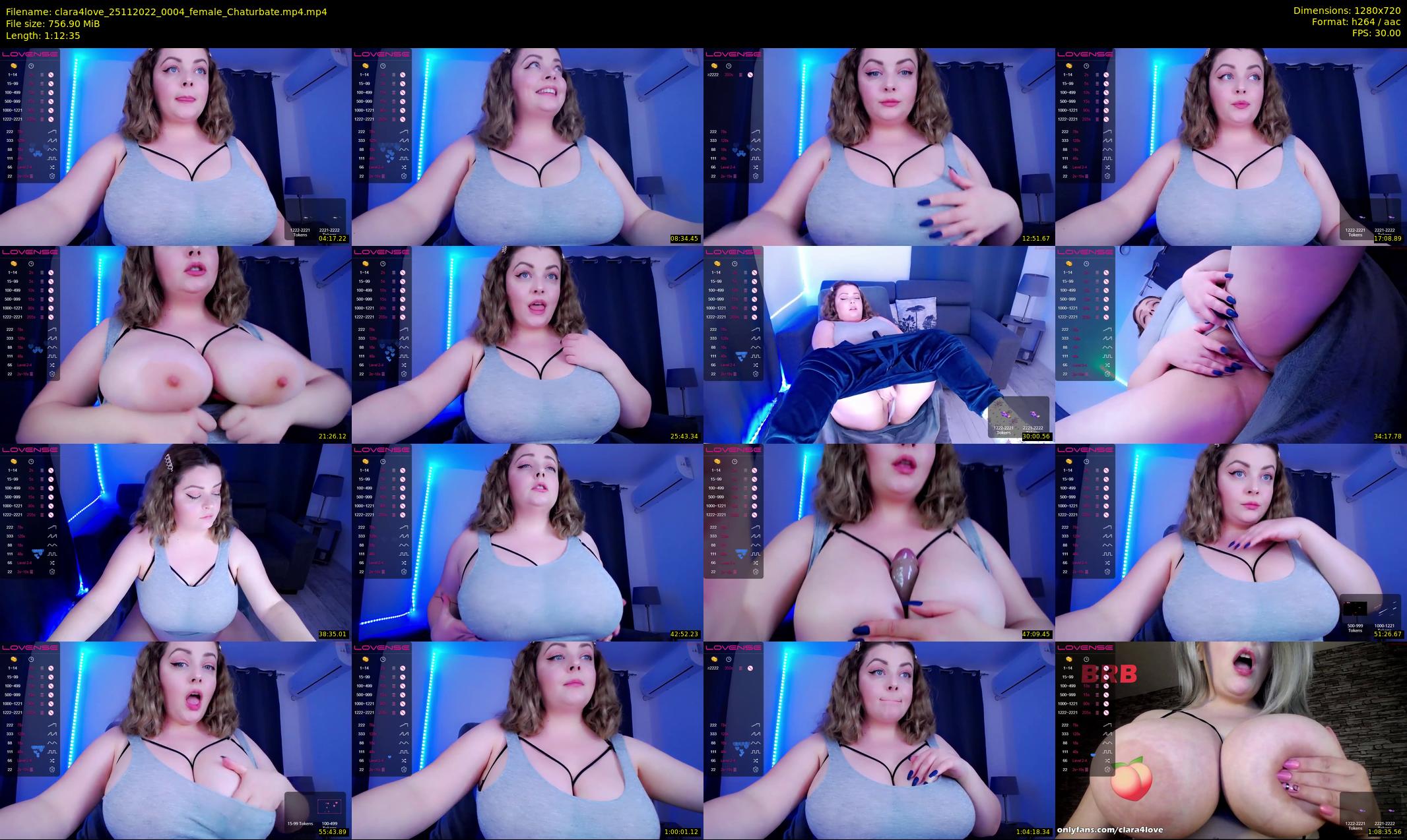 clara4love — 73 minute Chaturbate female cam show recording, 720p, Nov 25, 2022