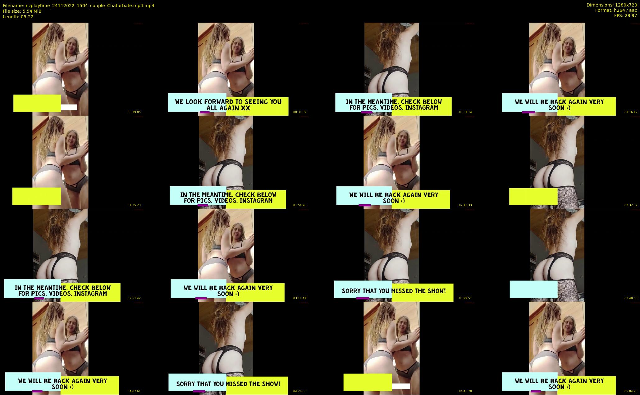 nzplaytime — 6 minute Chaturbate couple cam show recording, 720p, Nov 24, 2022