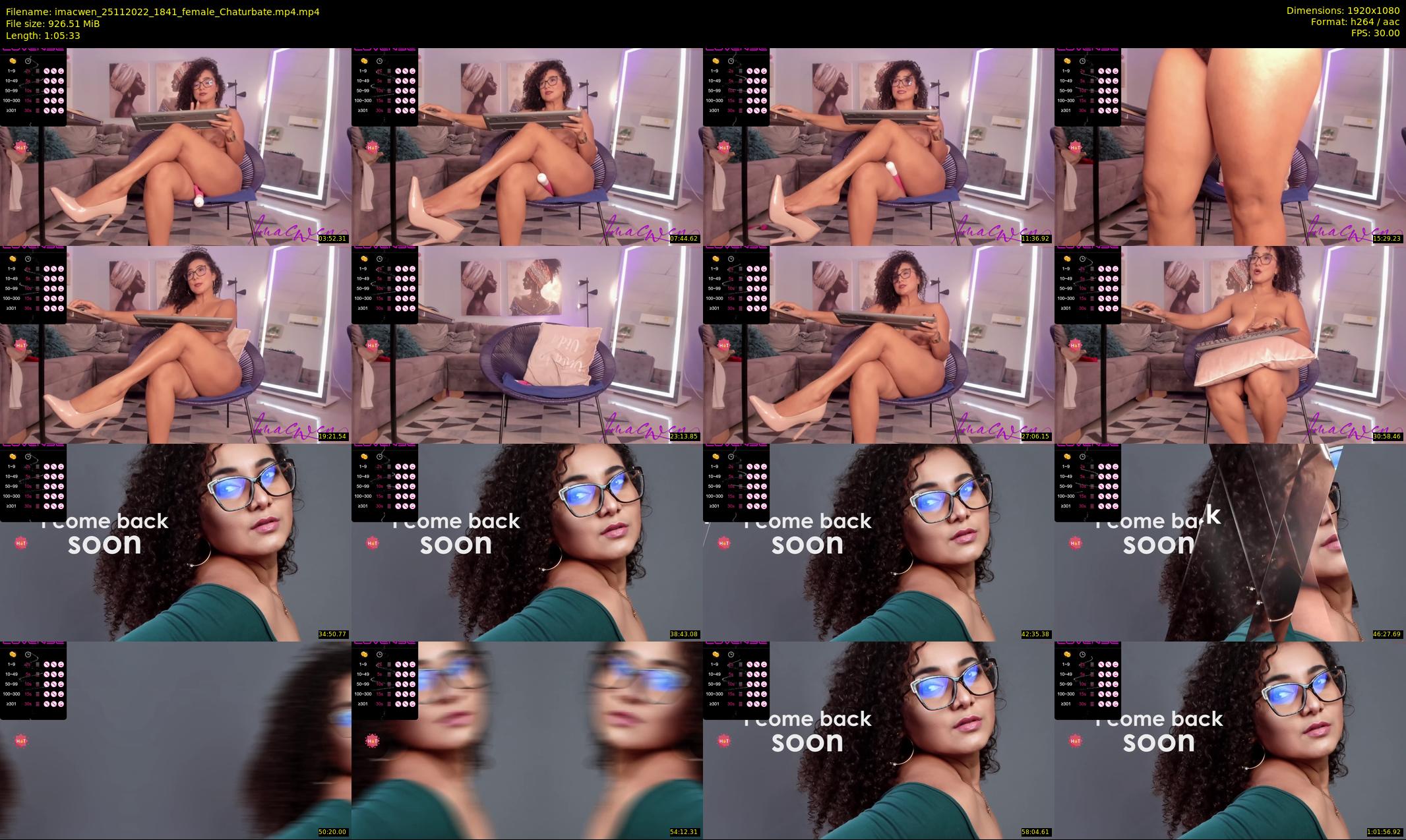 imacwen — 66 minute Chaturbate female cam show recording, 1080p, Nov 25, 2022