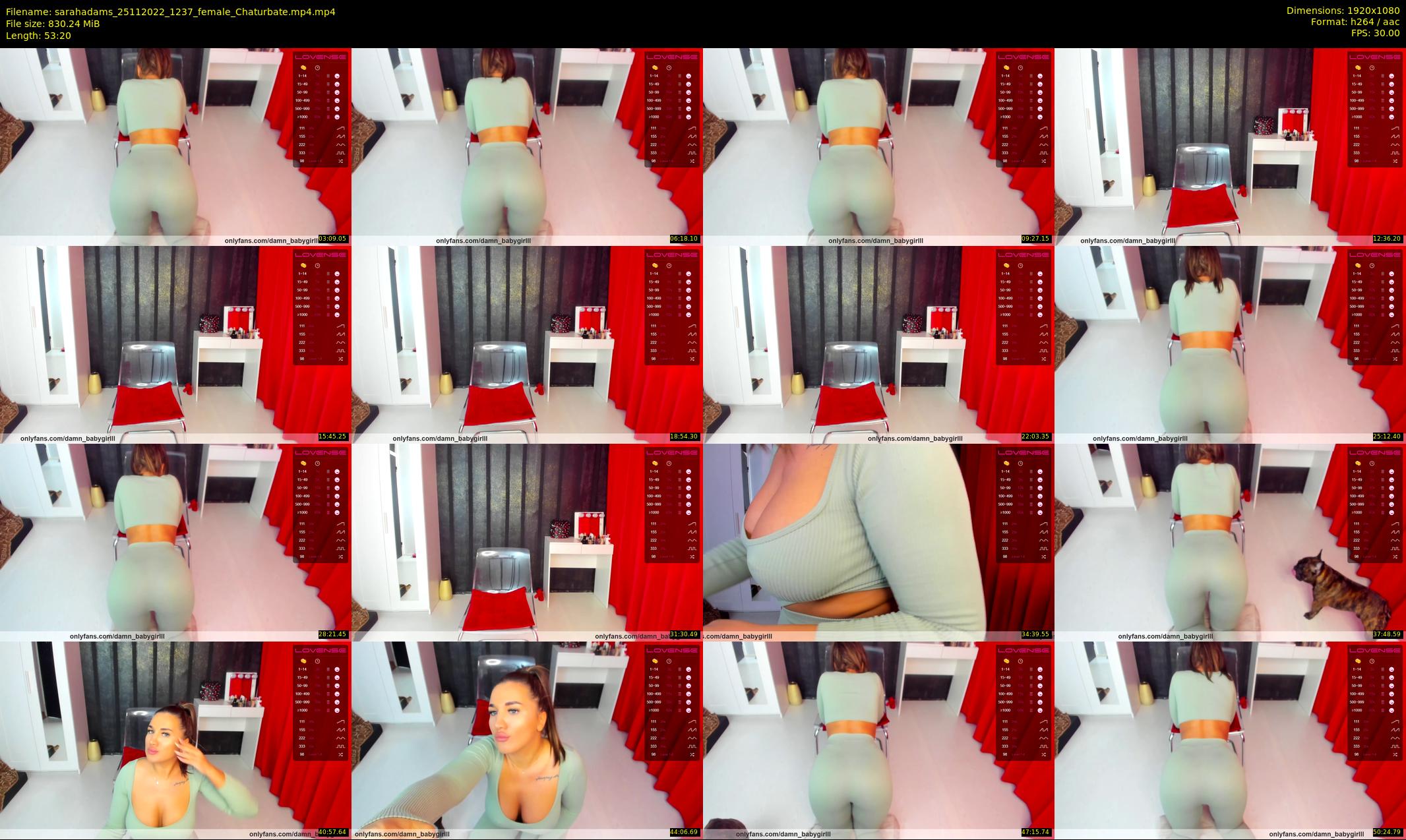 sarahadams — 54 minute Chaturbate female cam show recording, 1080p, Nov 25, 2022
