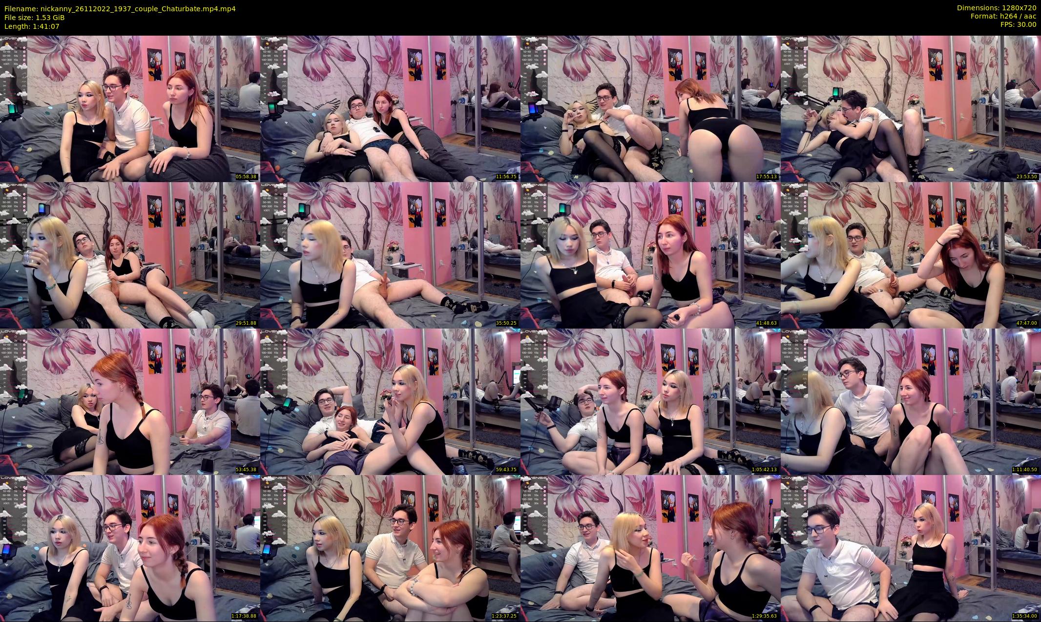 nickanny — 102 minute Chaturbate couple cam show recording, 720p, Nov 26, 2022