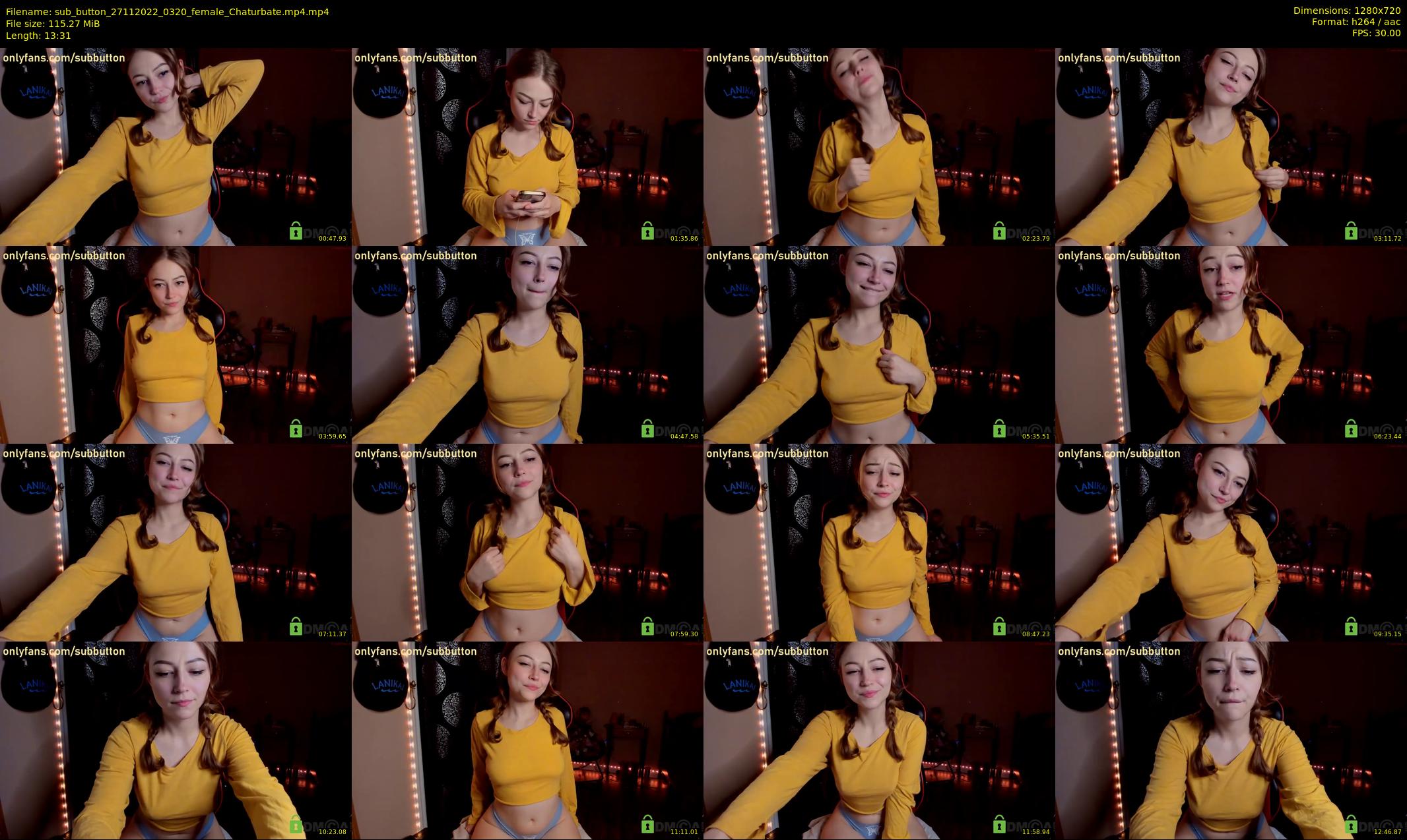 sub_button — 14 minute Chaturbate female cam show recording, 720p, Nov 27, 2022