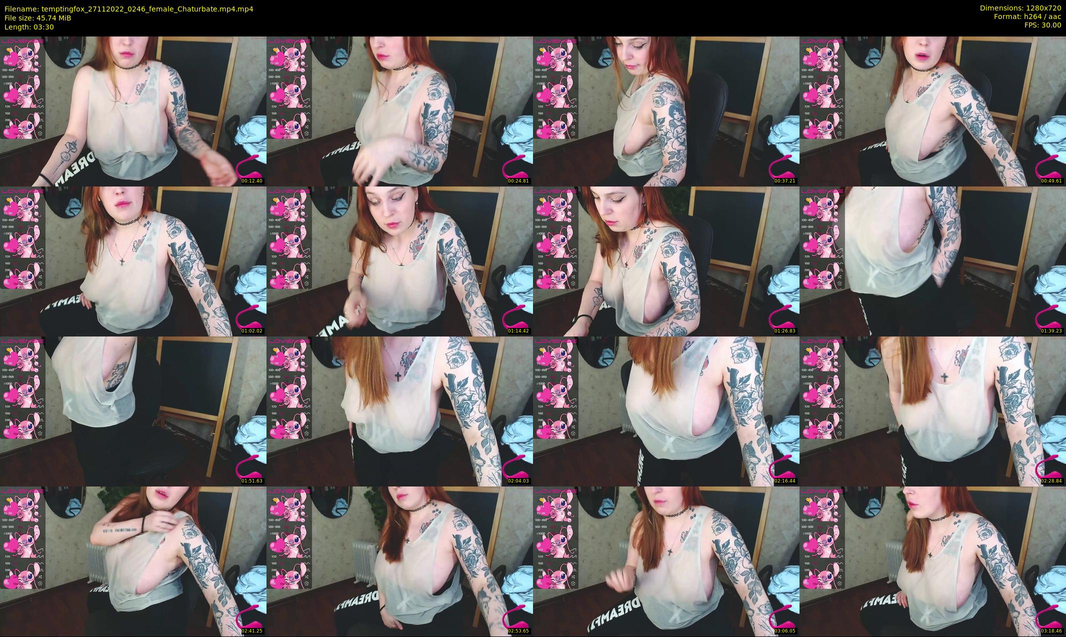 temptingfox — 4 minute Chaturbate female cam show recording, 720p, Nov 27, 2022