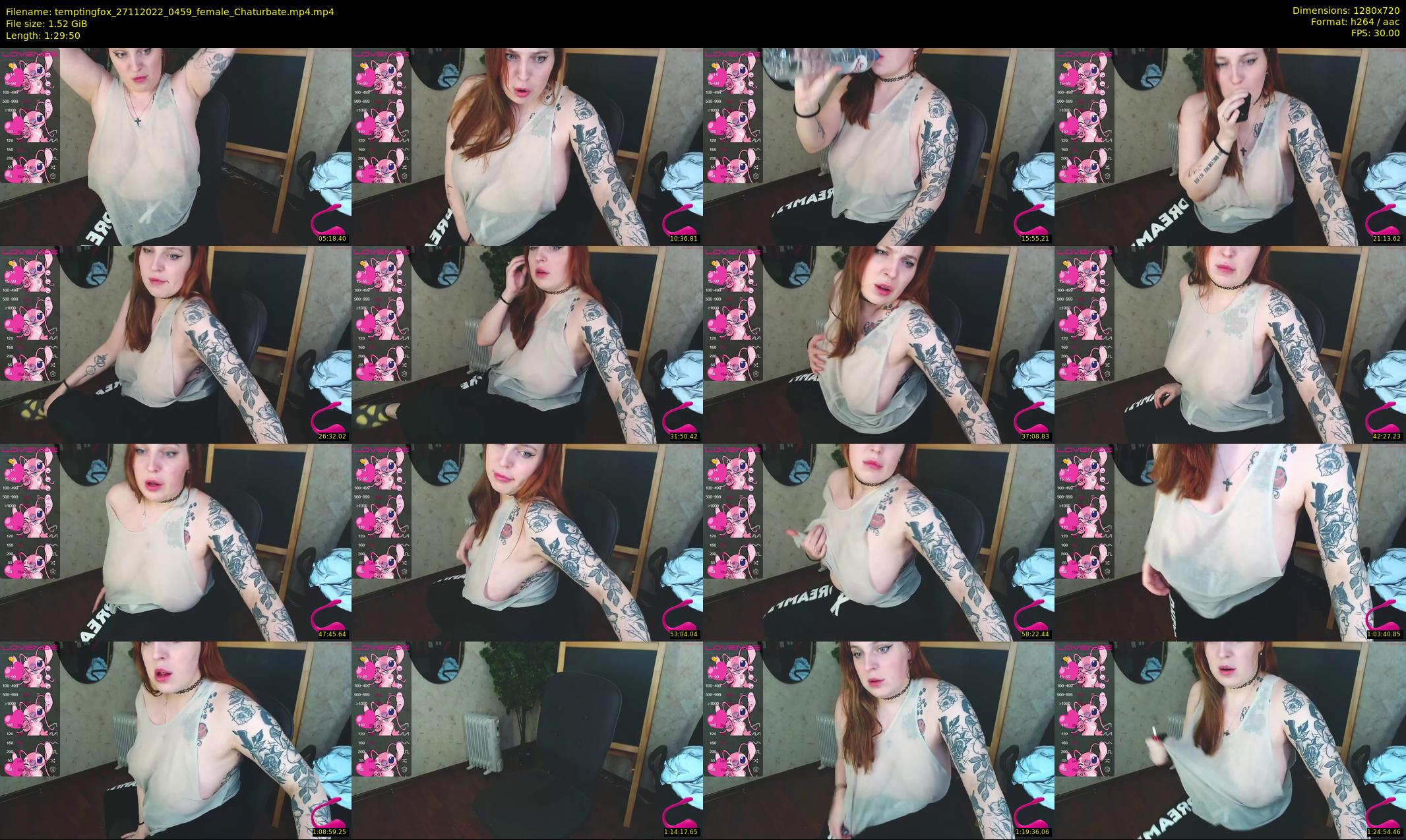 temptingfox — 90 minute Chaturbate female cam show recording, 720p, Nov 27, 2022