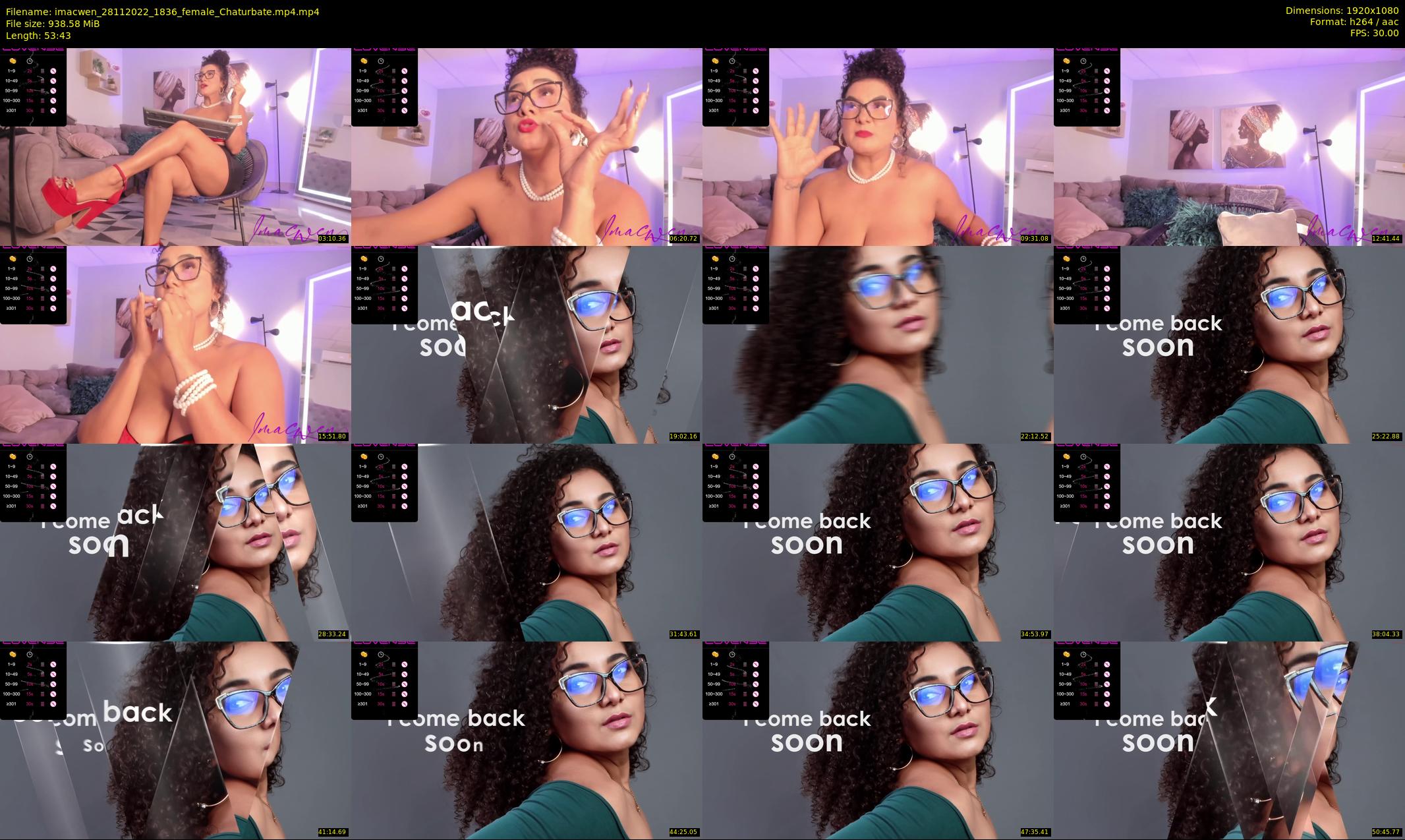 imacwen — 54 minute Chaturbate female cam show recording, 1080p, Nov 28, 2022