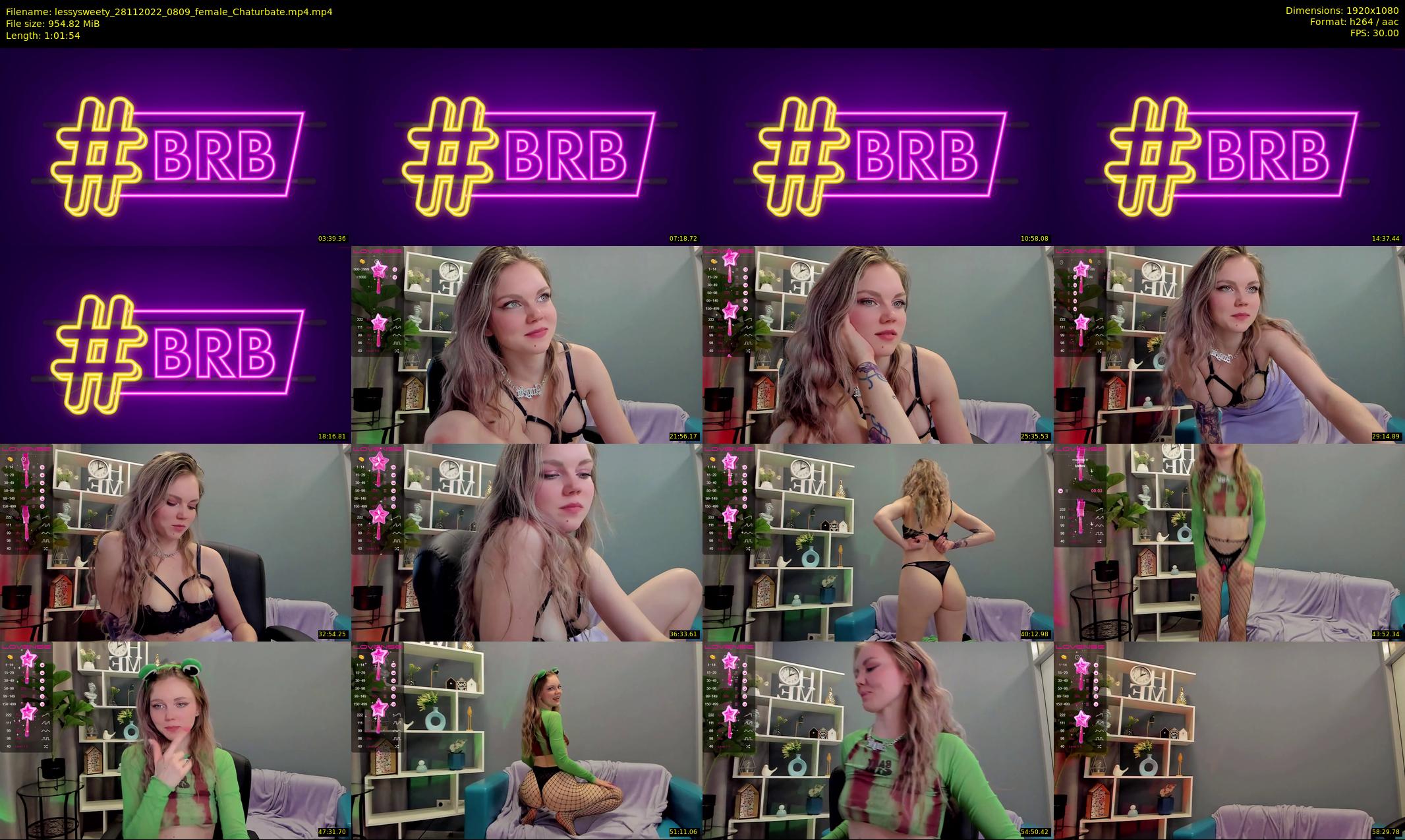 lessysweety — 62 minute Chaturbate female cam show recording, 1080p, Nov 28, 2022