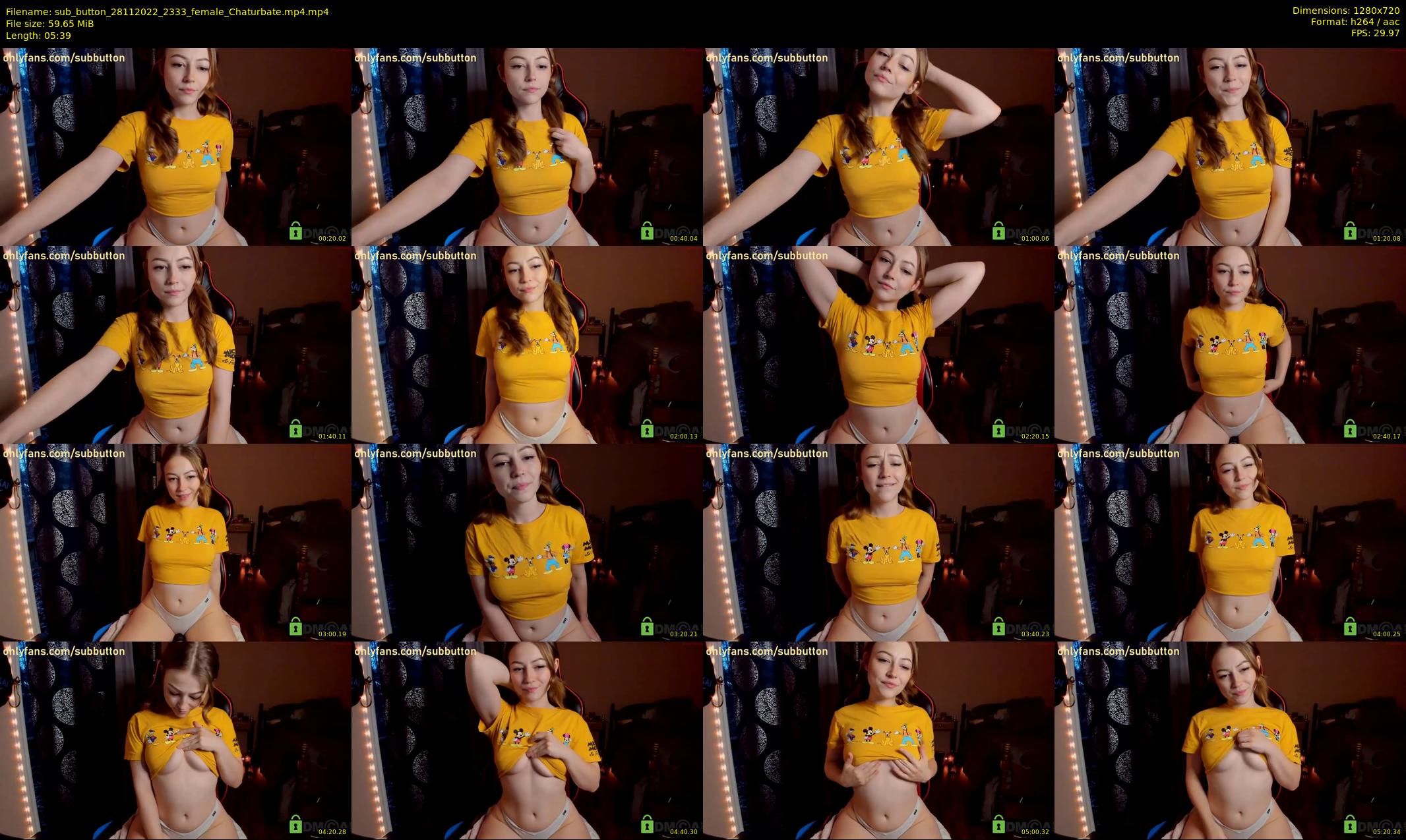sub_button — 6 minute Chaturbate female cam show recording, 720p, Nov 28, 2022