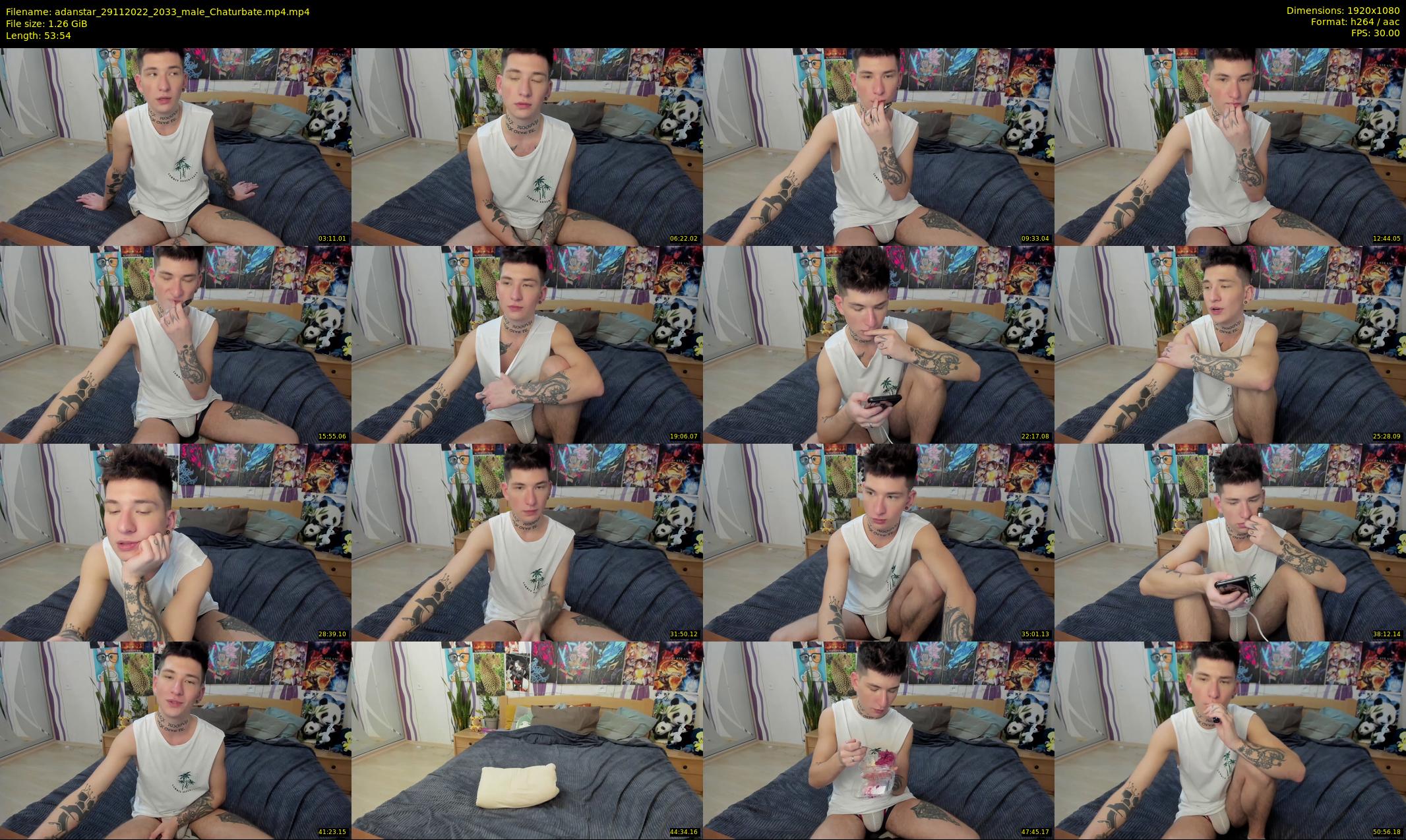 adanstar — 54 minute Chaturbate male cam show recording, 1080p, Nov 29, 2022