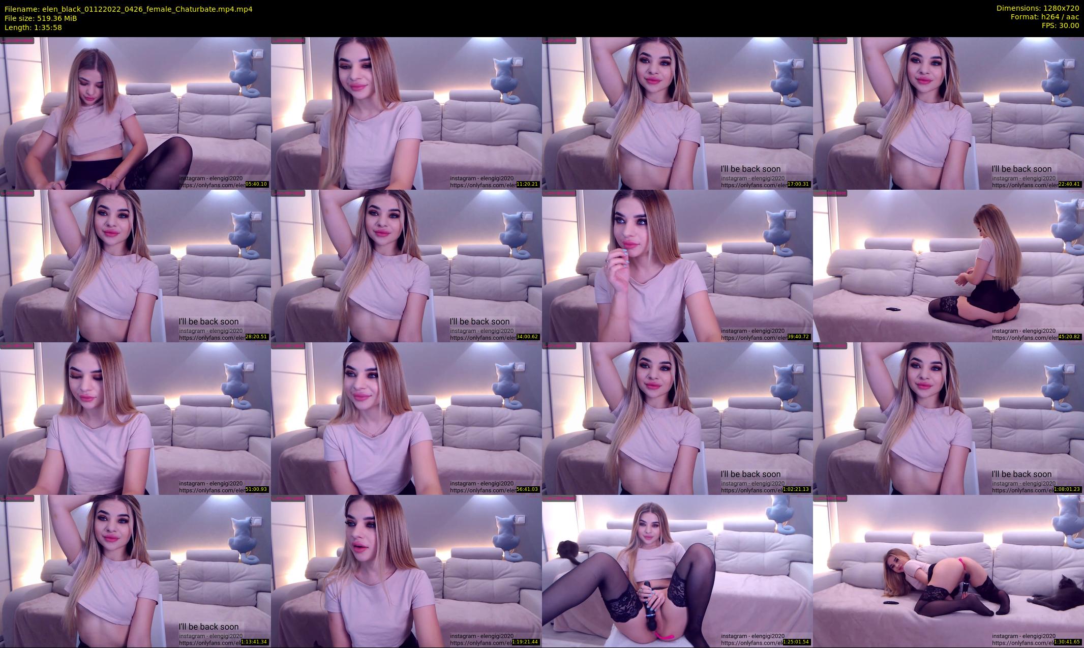 elen_black — 96 minute Chaturbate female cam show recording, 720p, Dec 1, 2022
