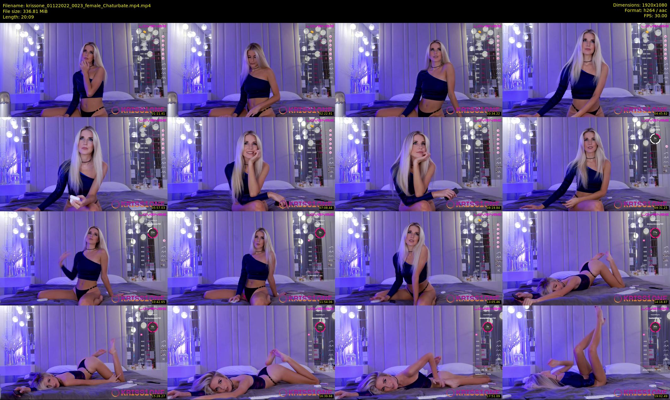 krissone — 21 minute Chaturbate female cam show recording, 1080p, Dec 1, 2022