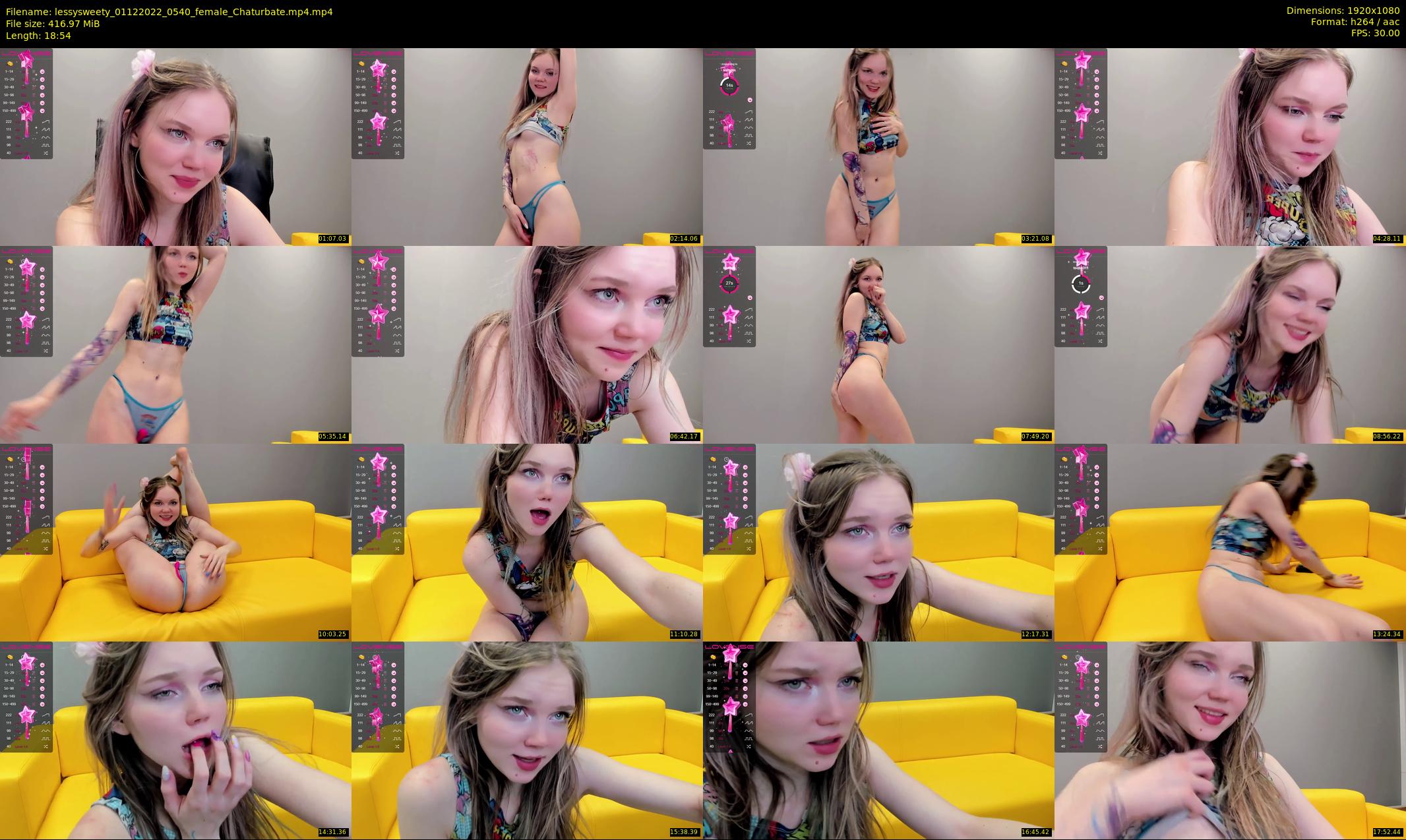 lessysweety — 19 minute Chaturbate female cam show recording, 1080p, Dec 1, 2022