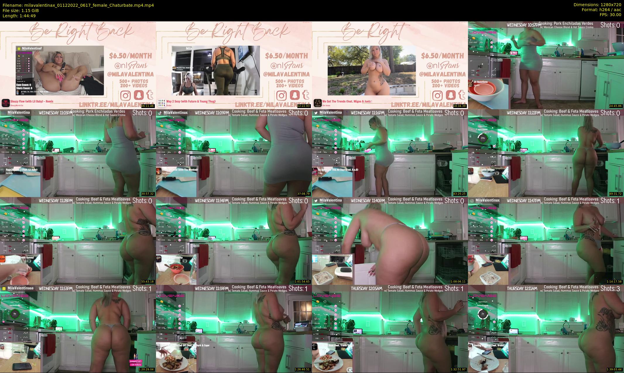 milavalentinax — 105 minute Chaturbate female cam show recording, 720p, Dec 1, 2022