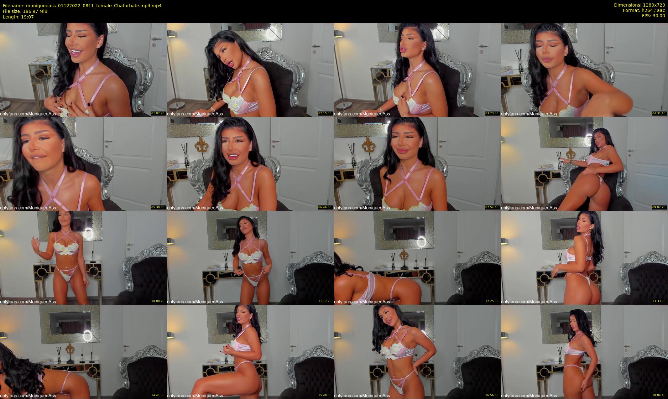moniqueeass — 20 minute Chaturbate female cam show recording, 720p, Dec 1, 2022