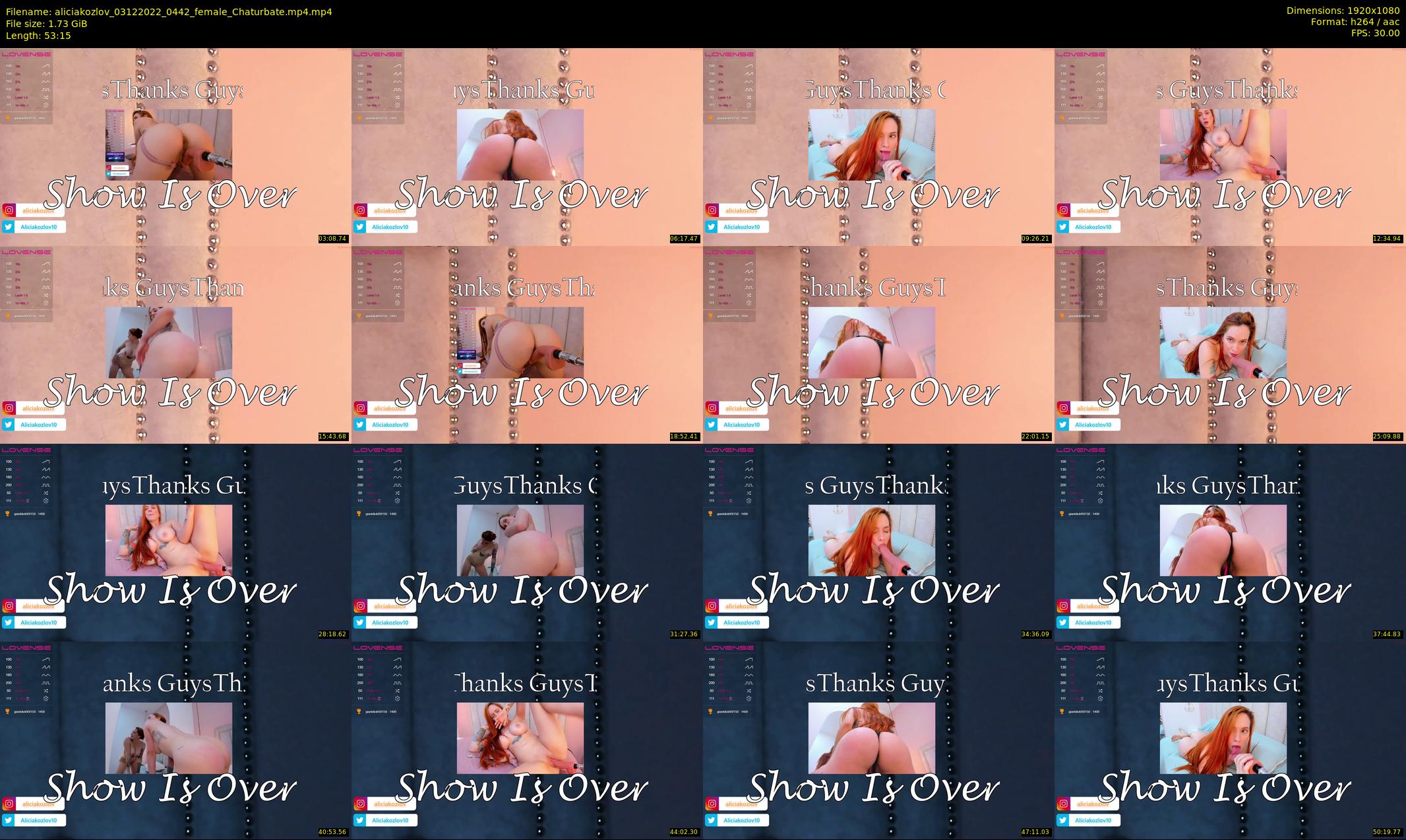 aliciakozlov — 54 minute Chaturbate female cam show recording, 1080p, Dec 3, 2022