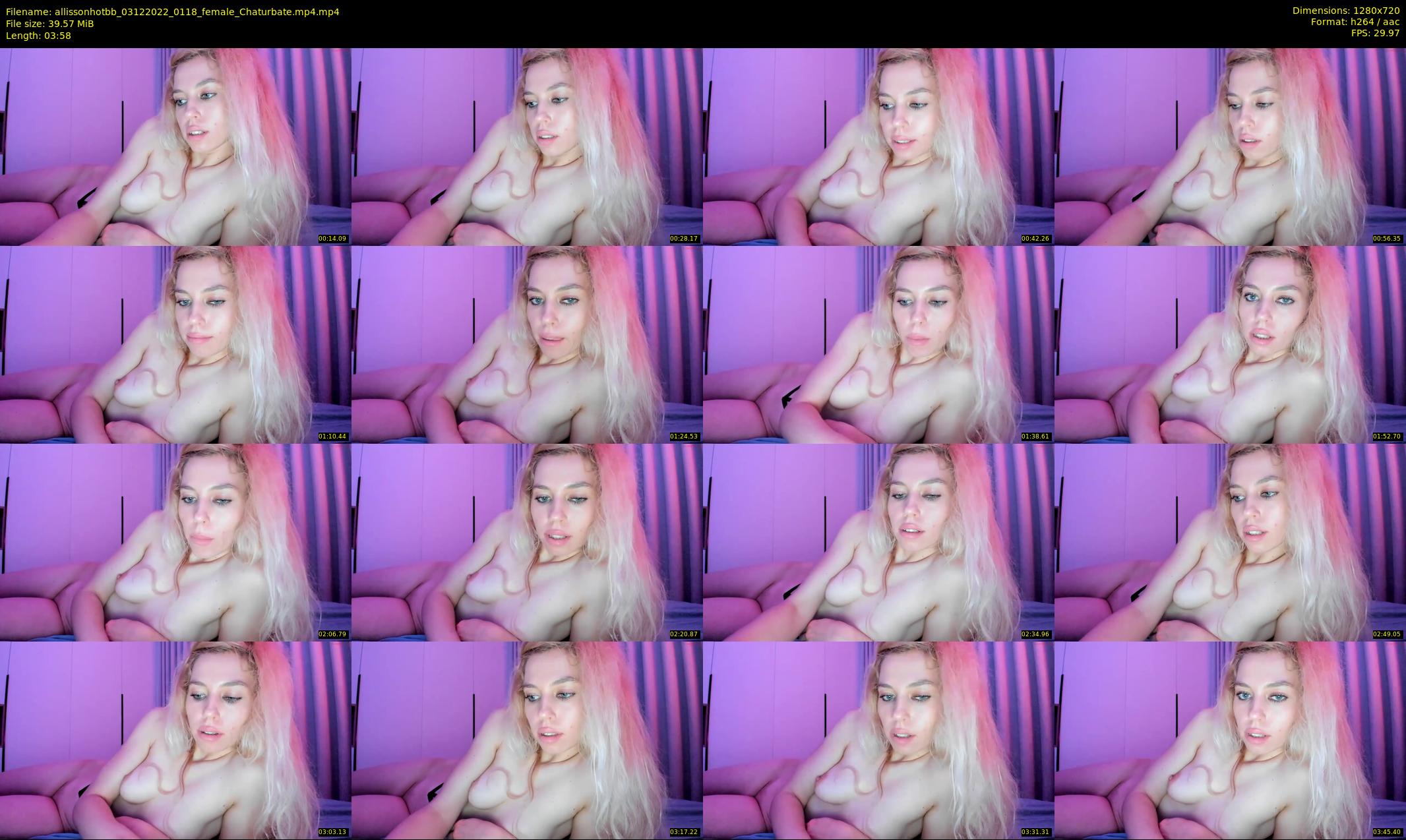 allissonhotbb — 4 minute Chaturbate female cam show recording, 720p, Dec 3, 2022