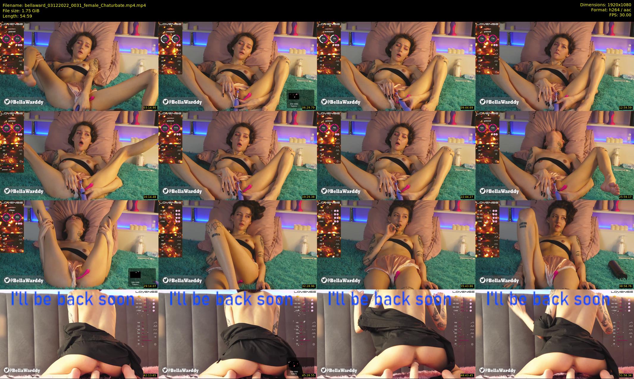 bellaward — 55 minute Chaturbate female cam show recording, 1080p, Dec 3, 2022