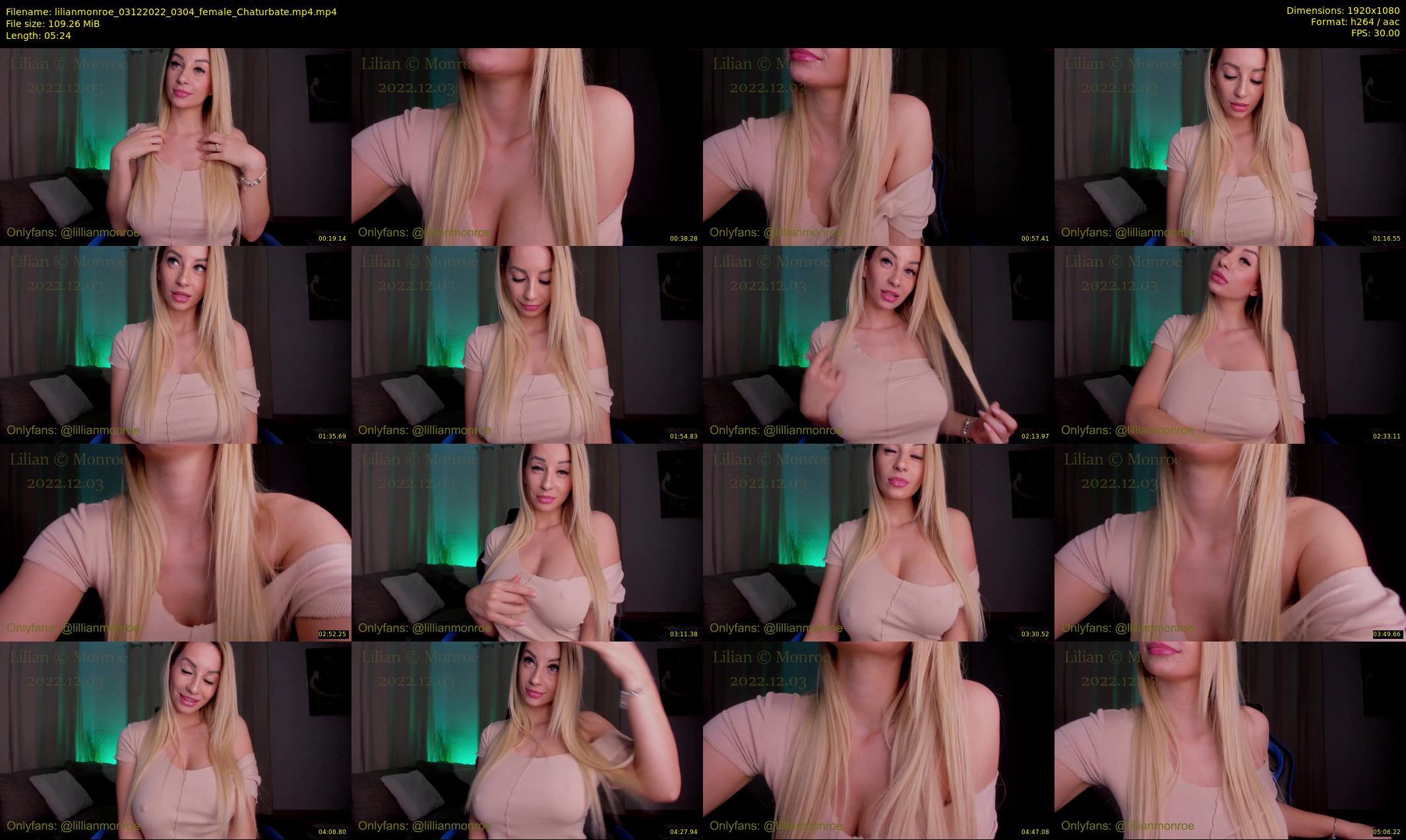 lilianmonroe — 6 minute Chaturbate female cam show recording, 1080p, Dec 3, 2022