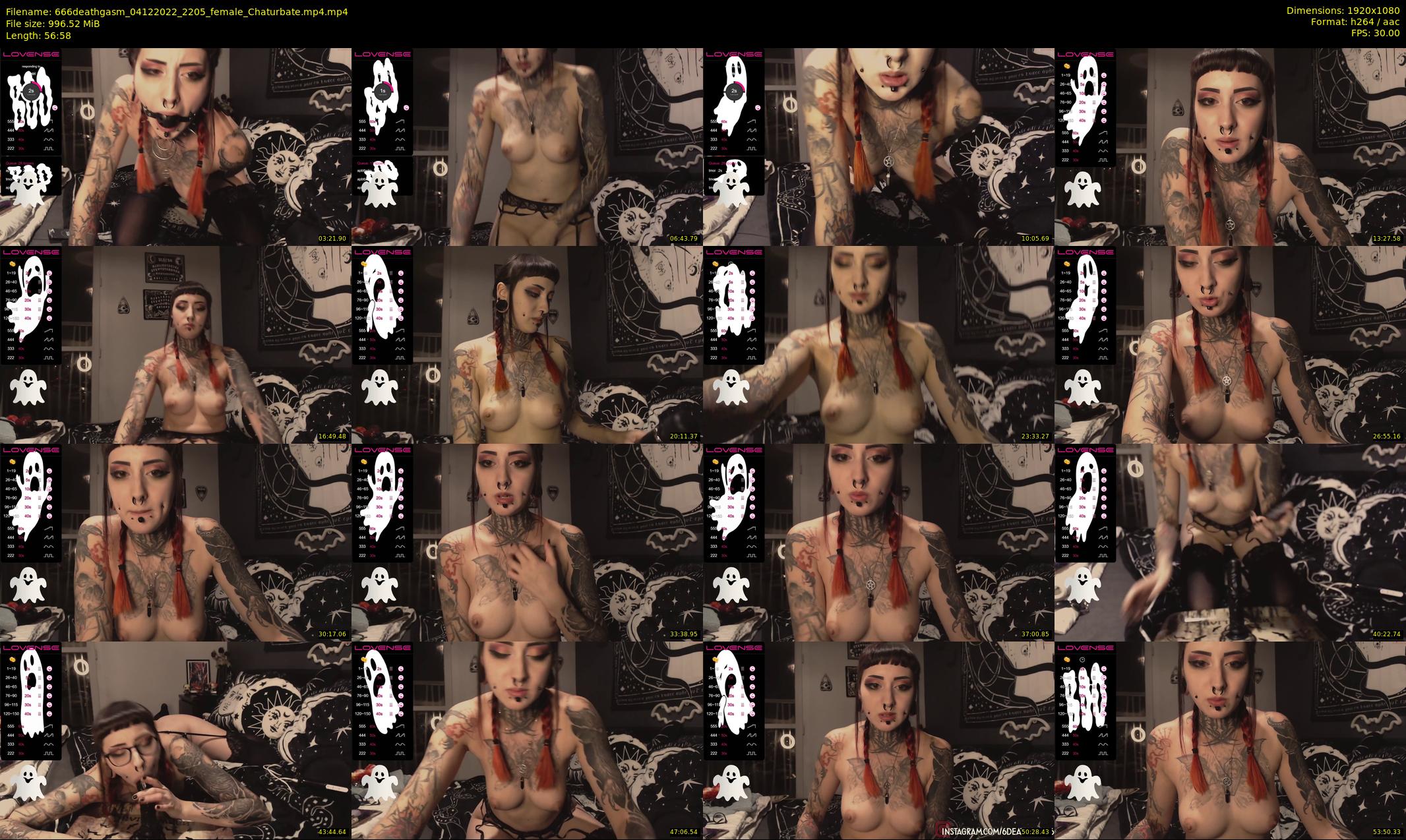 666deathgasm — 57 minute Chaturbate female cam show recording, 1080p, Dec 4, 2022