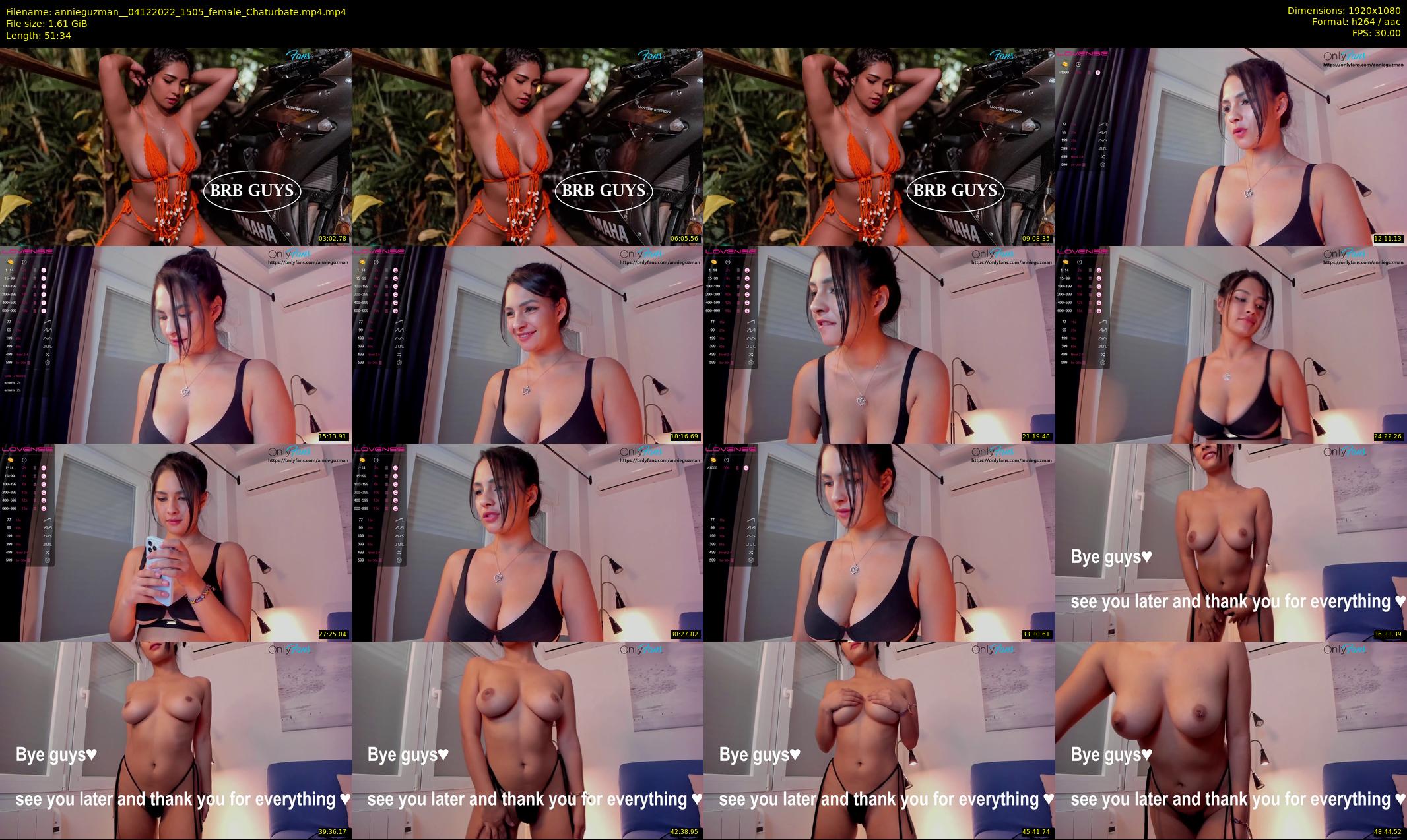 annieguzman_ — 52 minute Chaturbate female cam show recording, 1080p, Dec 4, 2022