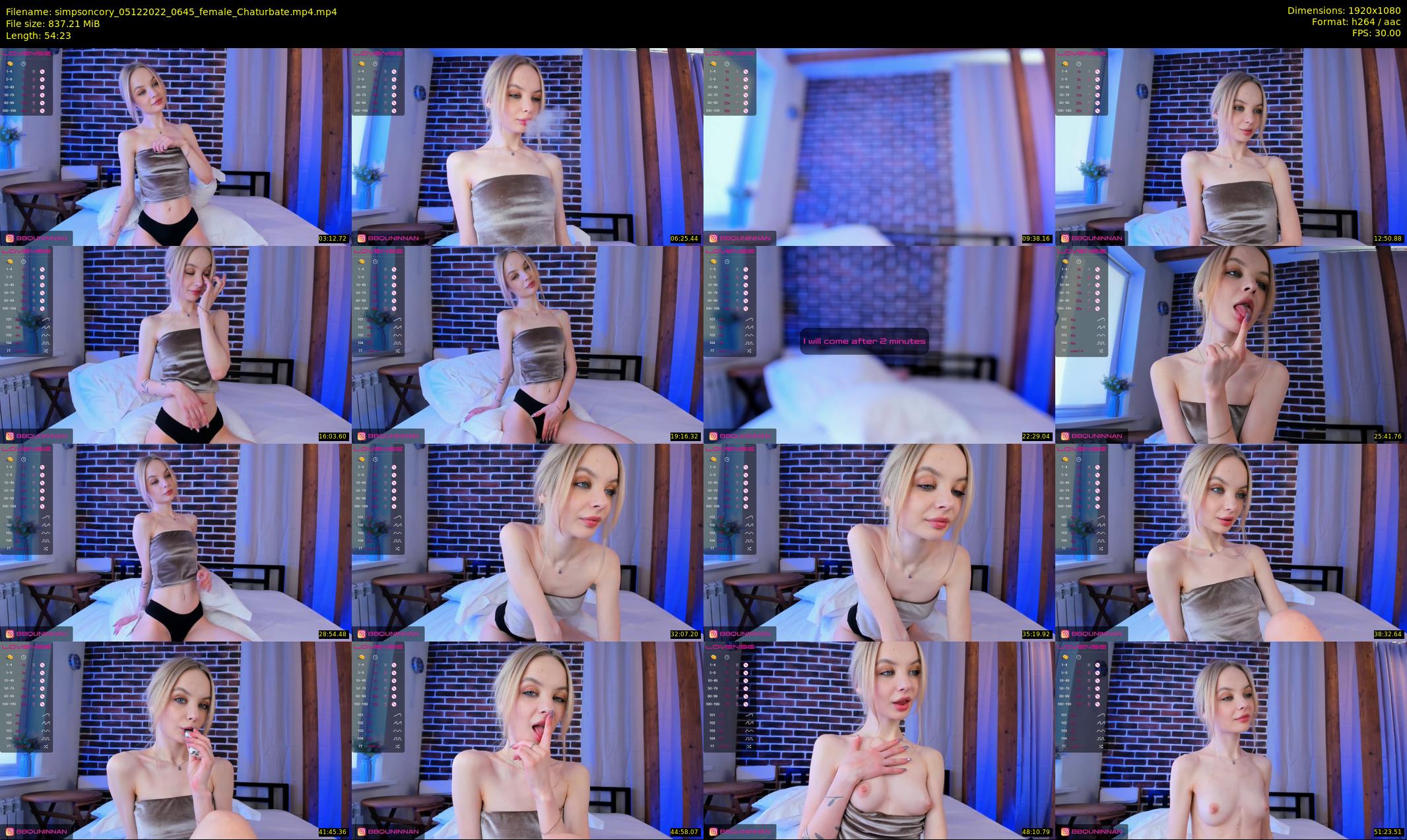 simpsoncory — 55 minute Chaturbate female cam show recording, 1080p, Dec 5, 2022