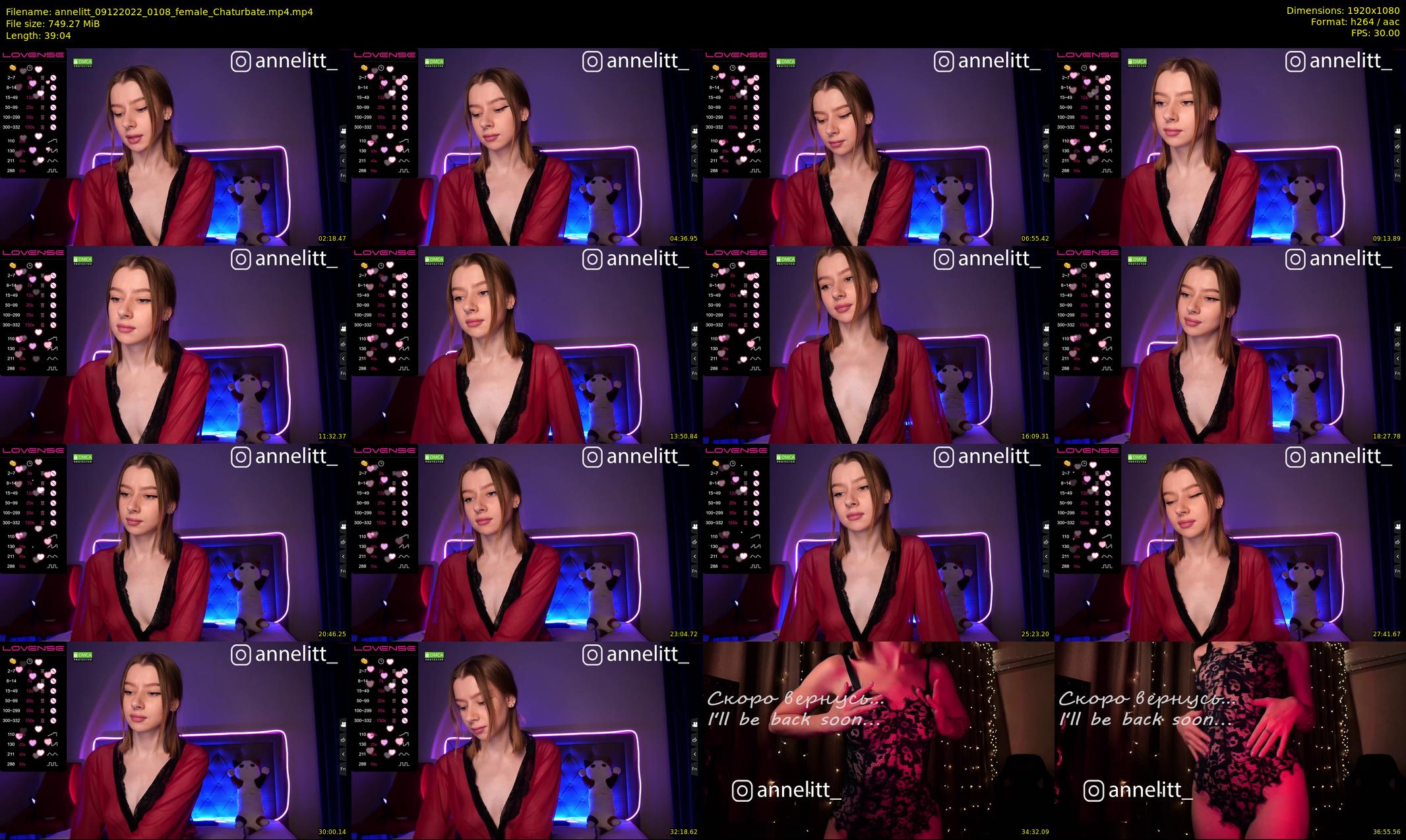annelitt — 40 minute Chaturbate female cam show recording, 1080p, Dec 9, 2022