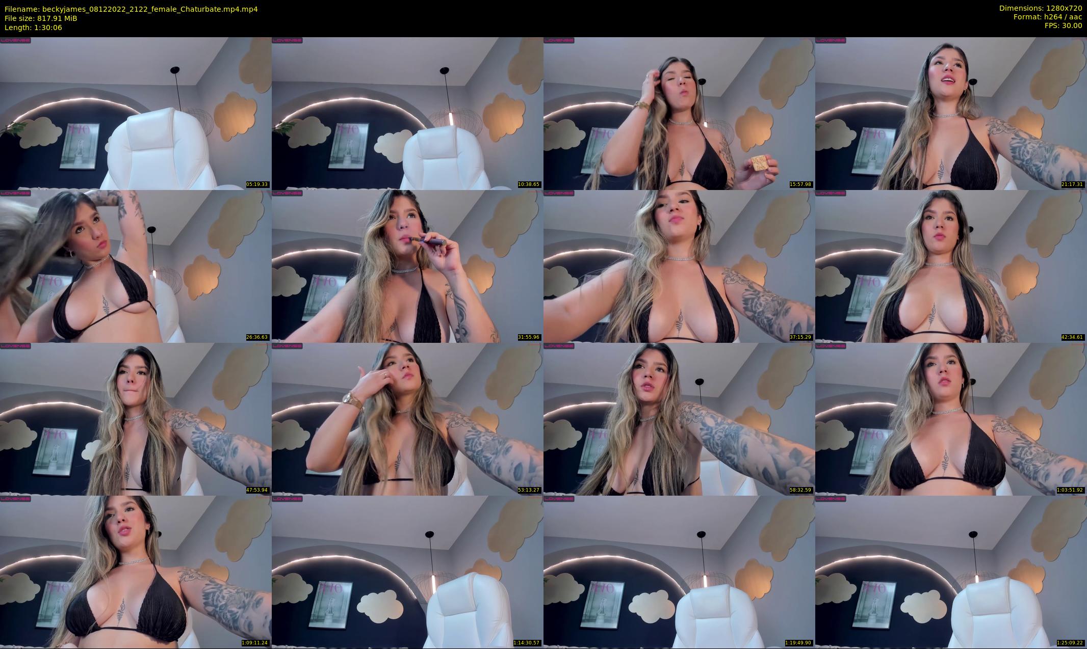 beckyjames — 91 minute Chaturbate female cam show recording, 720p, Dec 8, 2022