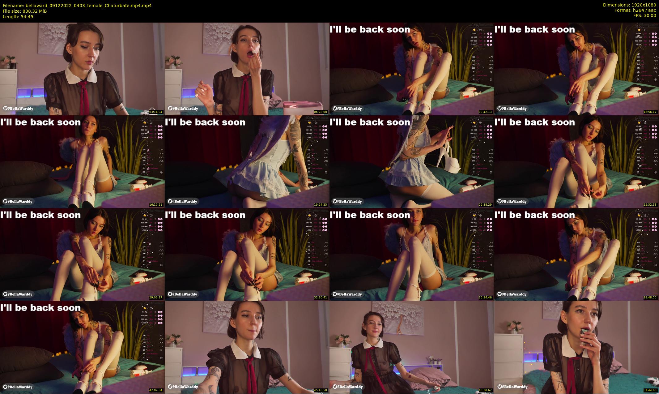 bellaward — 55 minute Chaturbate female cam show recording, 1080p, Dec 9, 2022