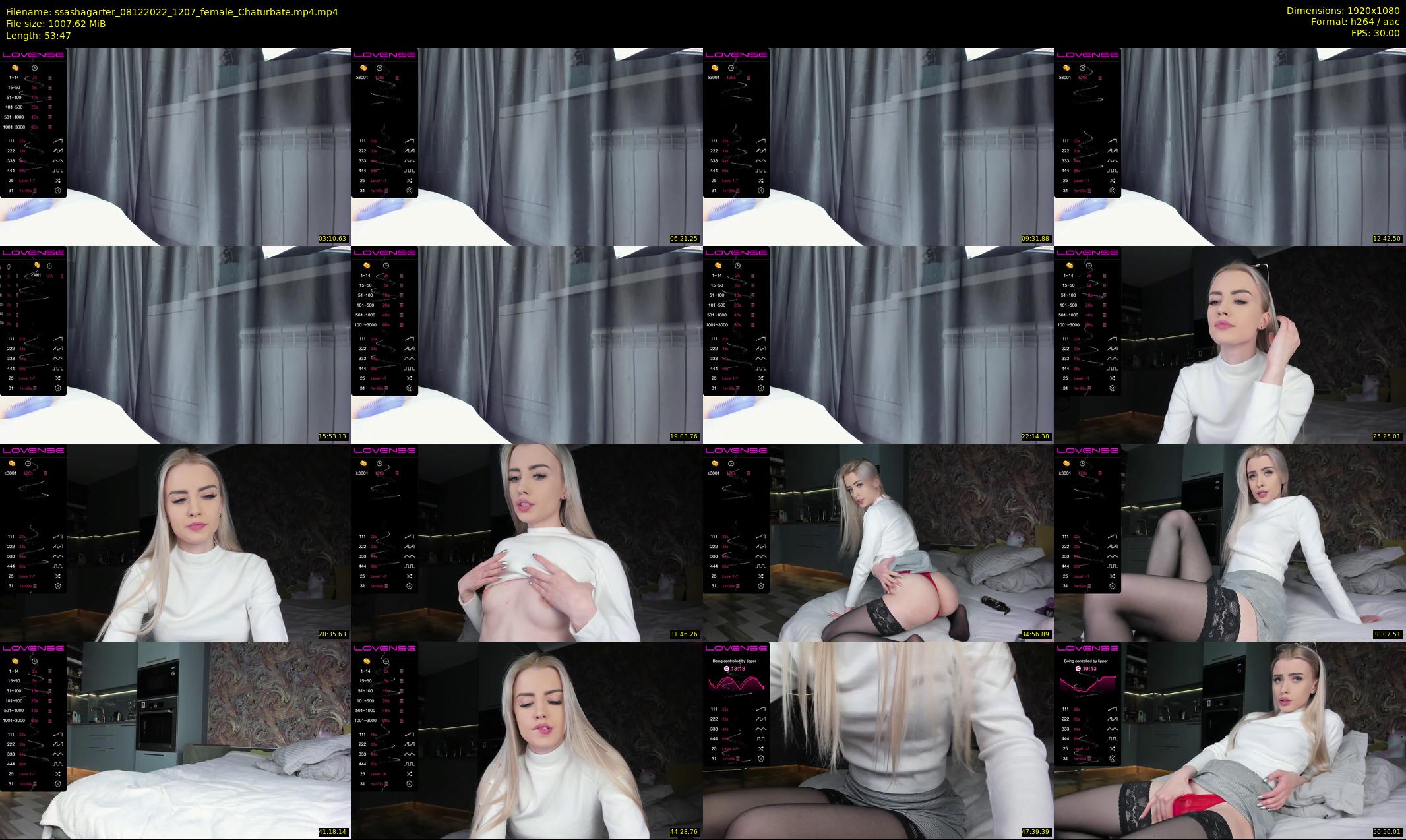 ssashagarter — 54 minute Chaturbate female cam show recording, 1080p, Dec 8, 2022