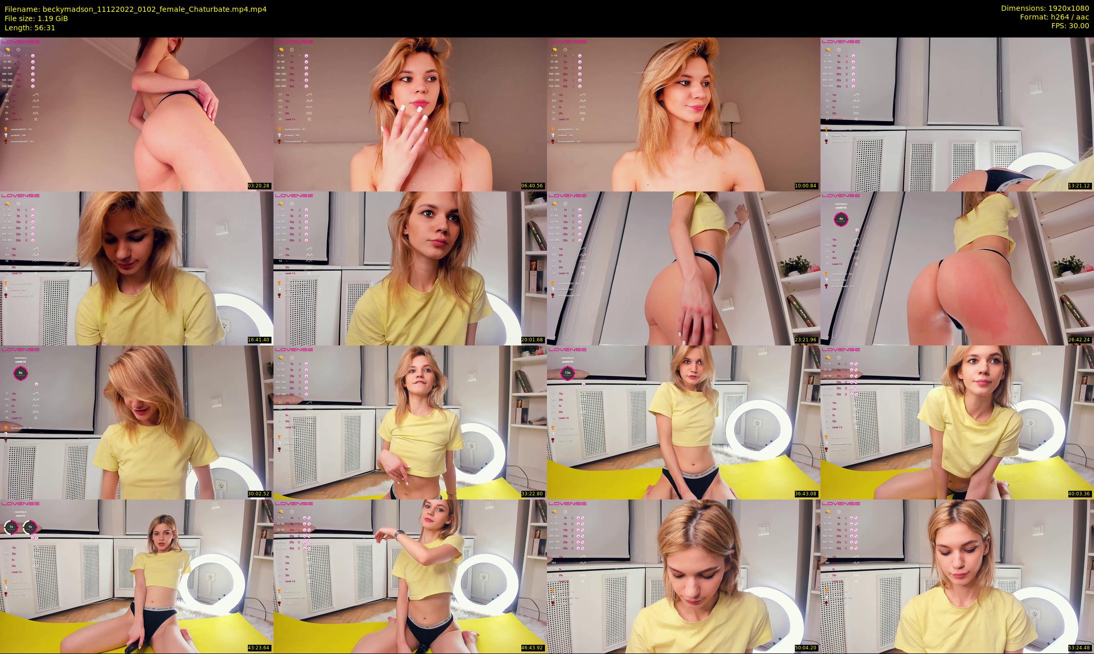 beckymadson — 57 minute Chaturbate female cam show recording, 1080p, Dec 11, 2022