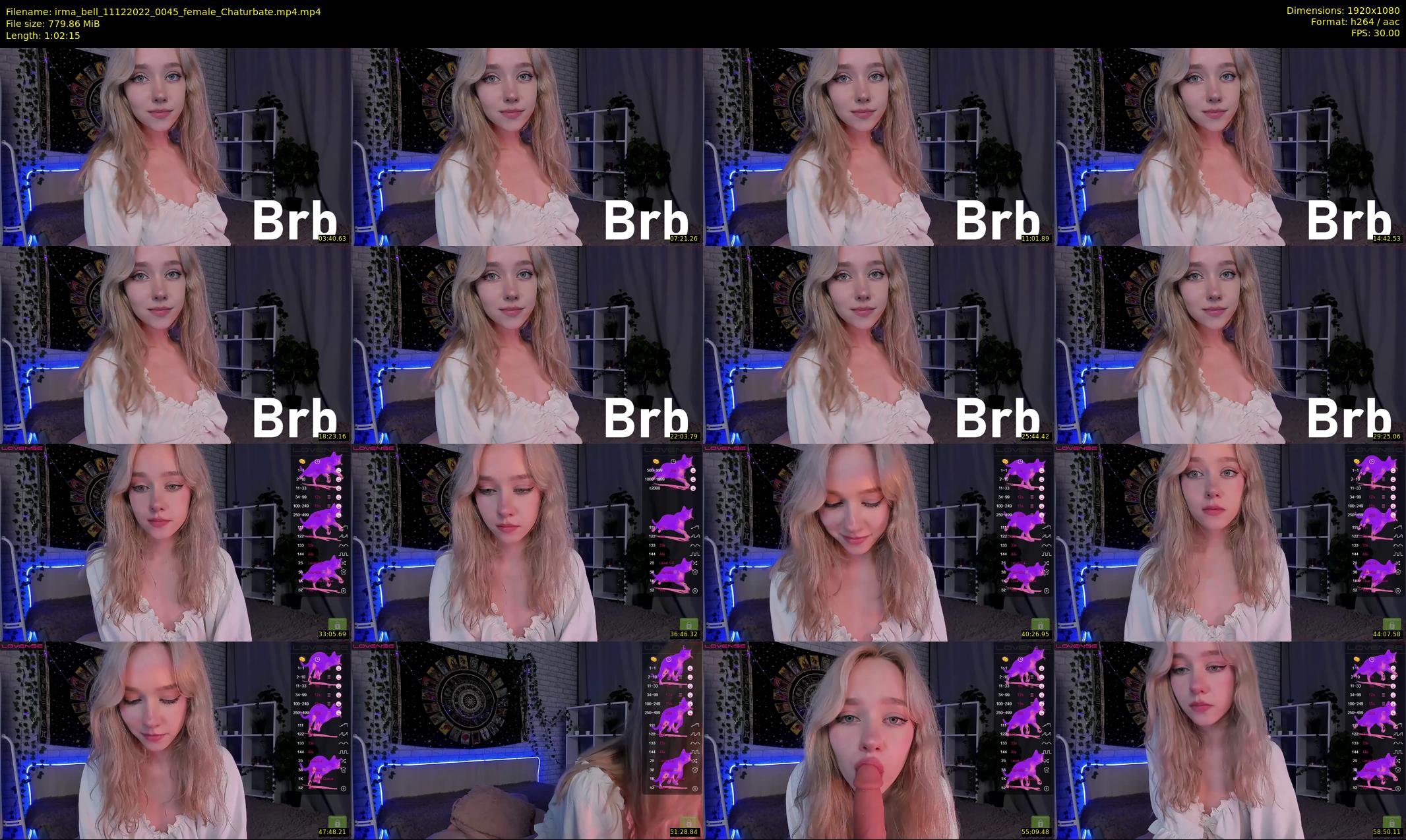 irma_bell — 63 minute Chaturbate female cam show recording, 1080p, Dec 11, 2022