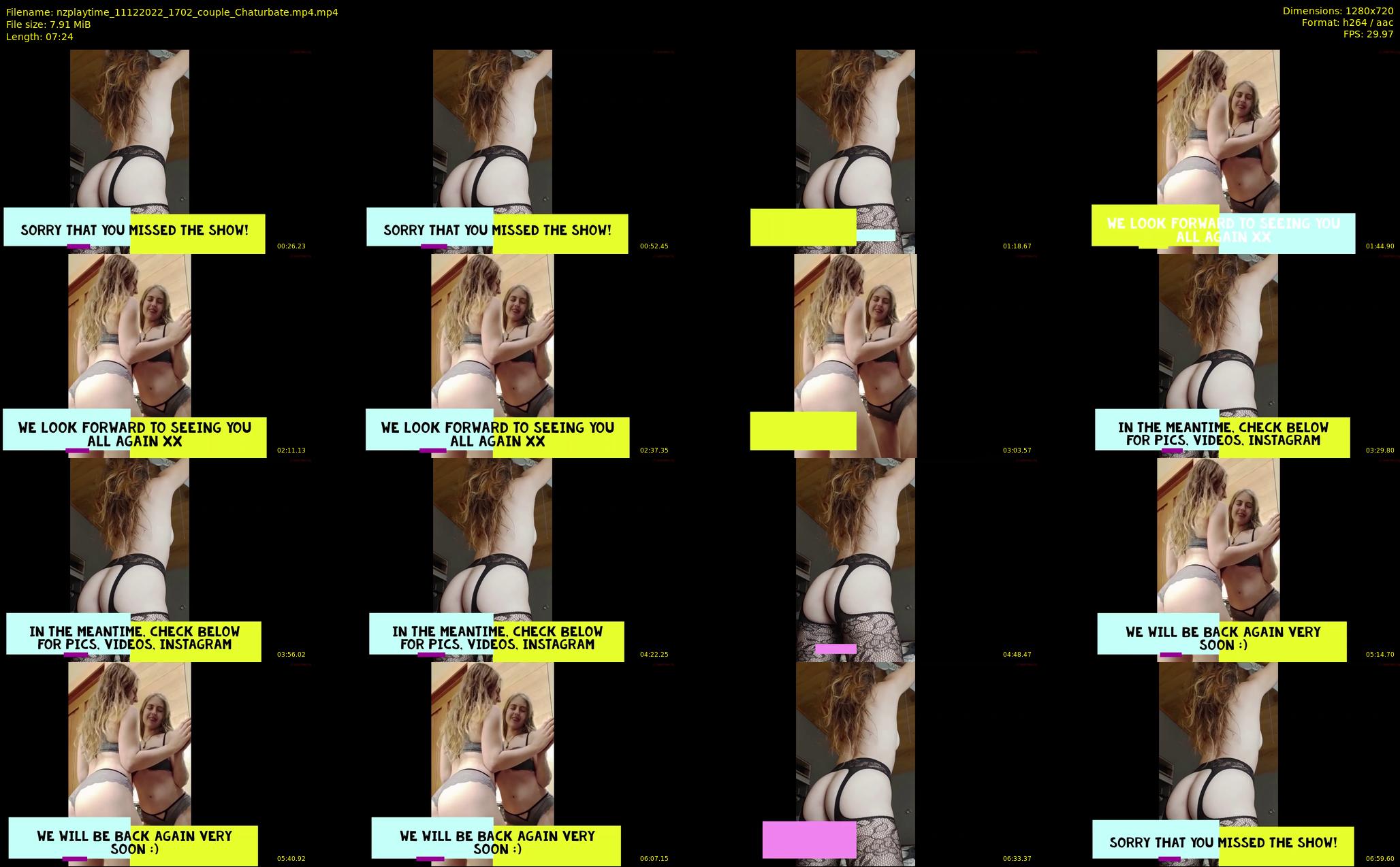 nzplaytime — 8 minute Chaturbate couple cam show recording, 720p, Dec 11, 2022