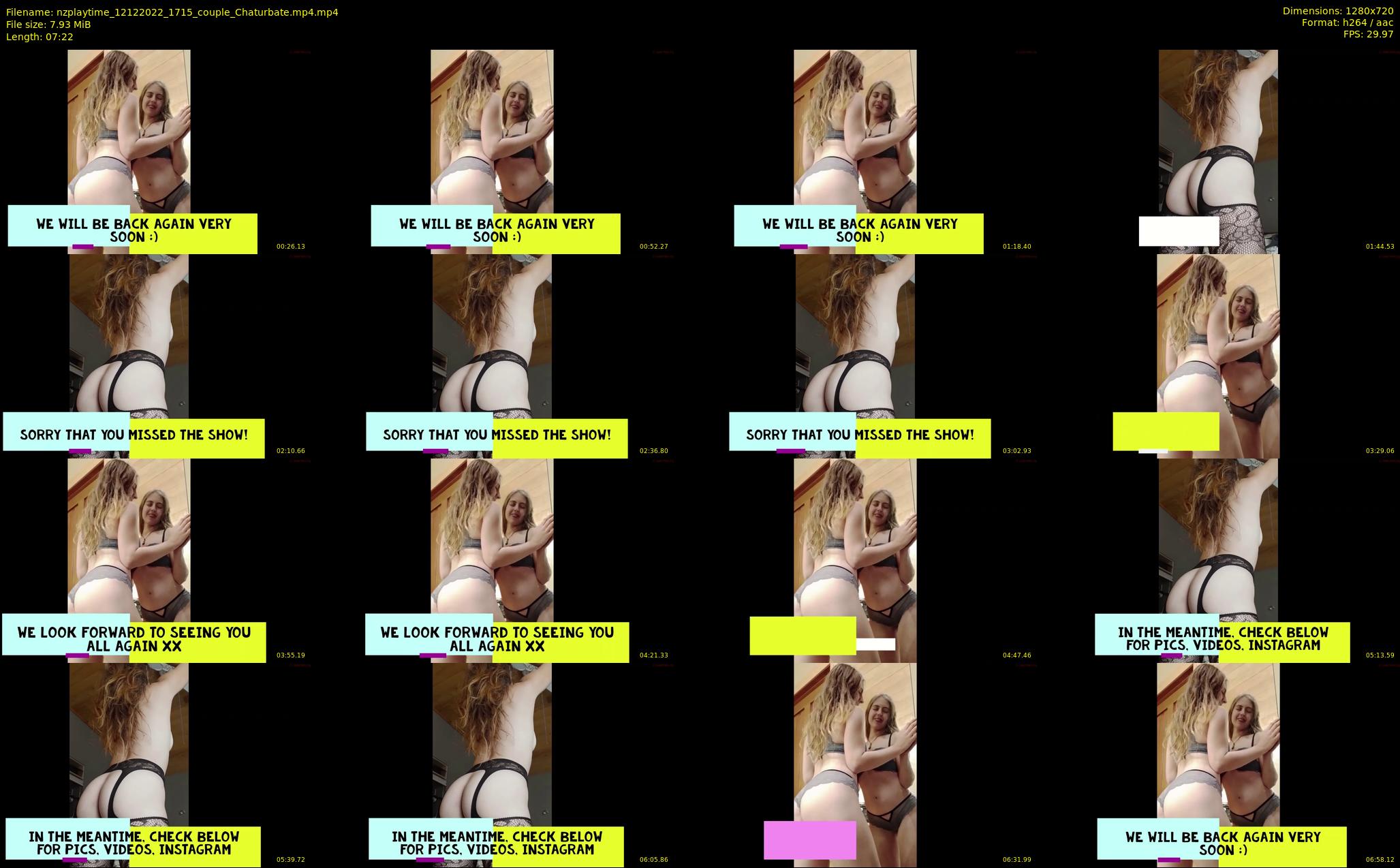 nzplaytime — 8 minute Chaturbate couple cam show recording, 720p, Dec 12, 2022