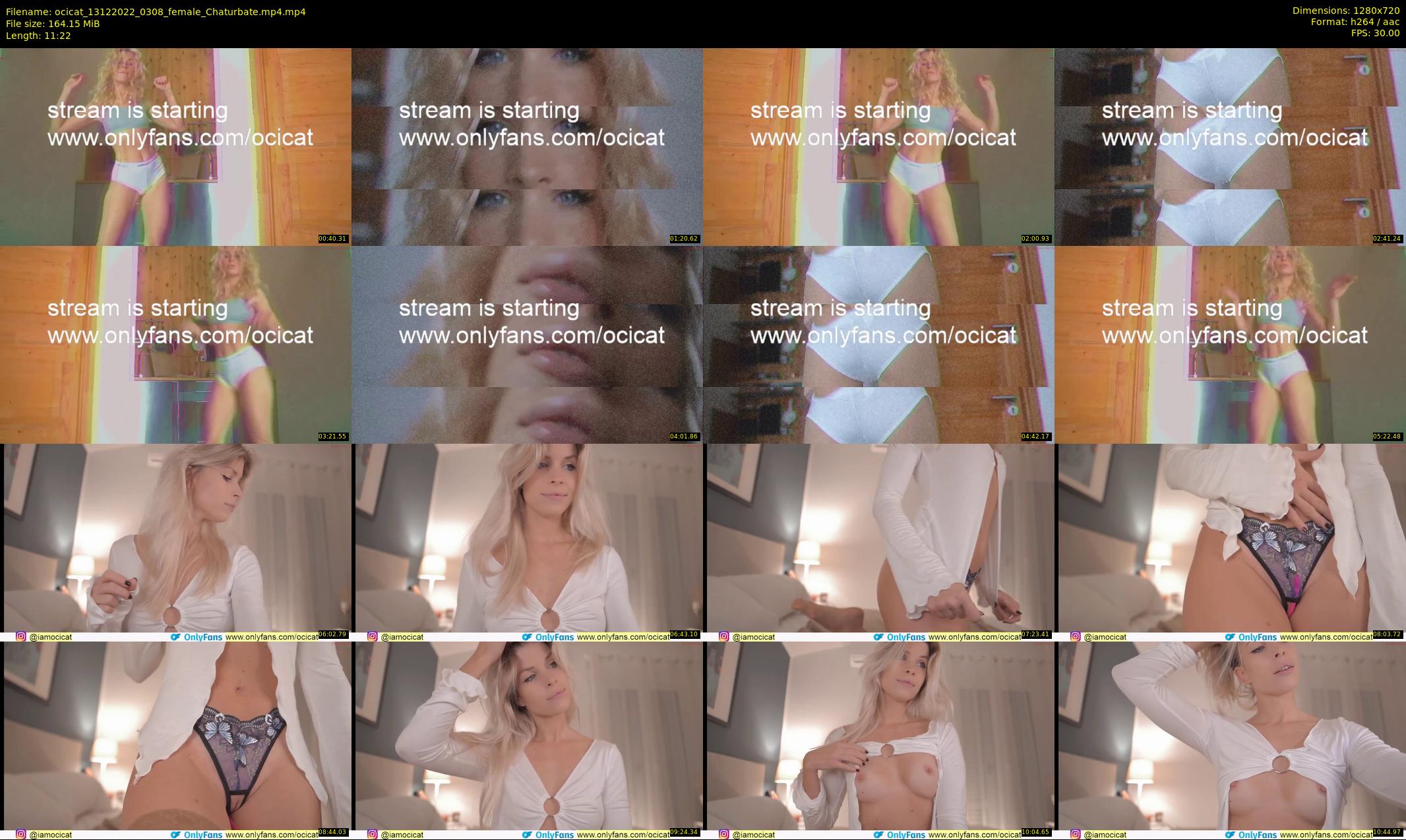 ocicat — 12 minute Chaturbate female cam show recording, 720p, Dec 13, 2022