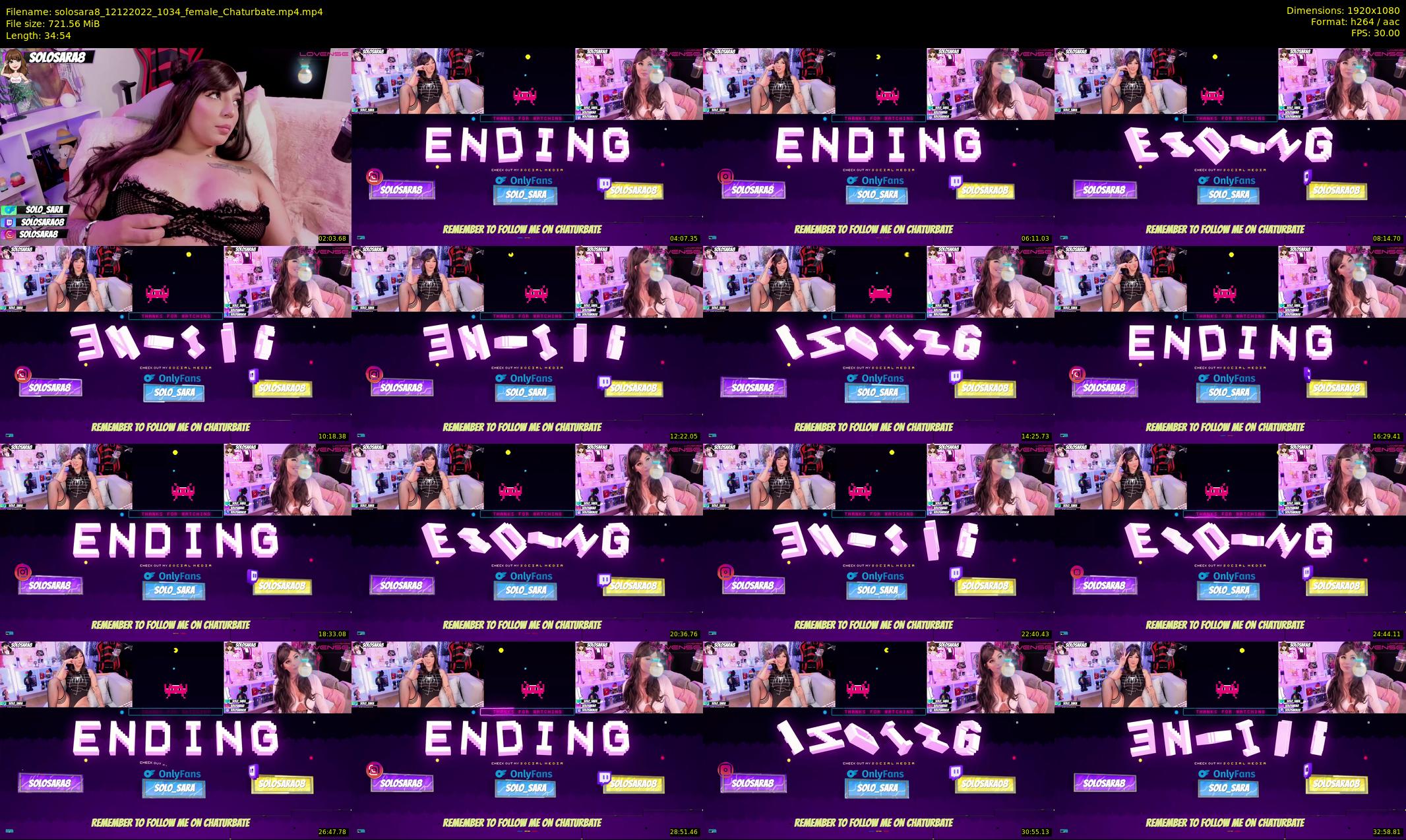 solosara8 — 35 minute Chaturbate female cam show recording, 1080p, Dec 12, 2022