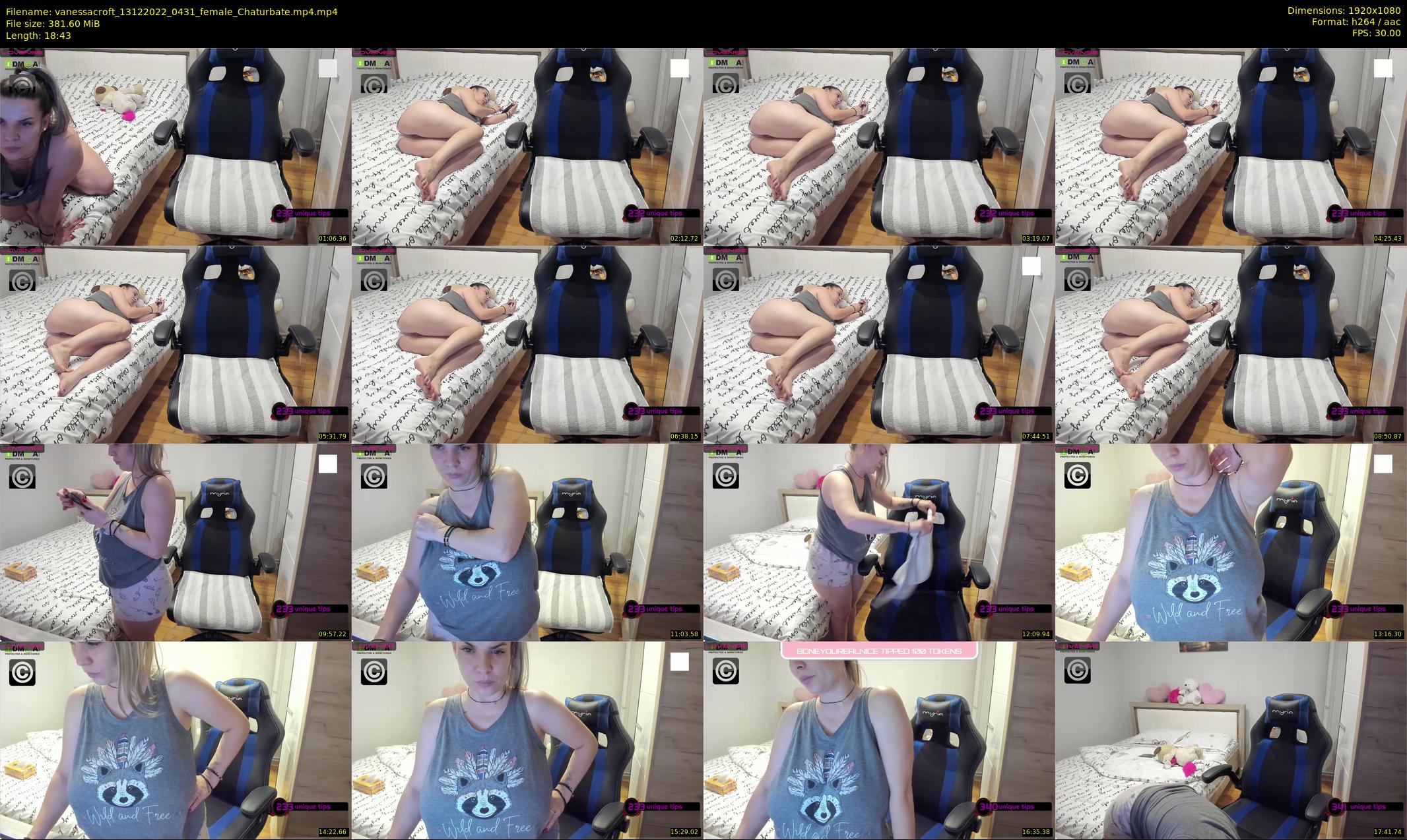 vanessacroft — 19 minute Chaturbate female cam show recording, 1080p, Dec 13, 2022