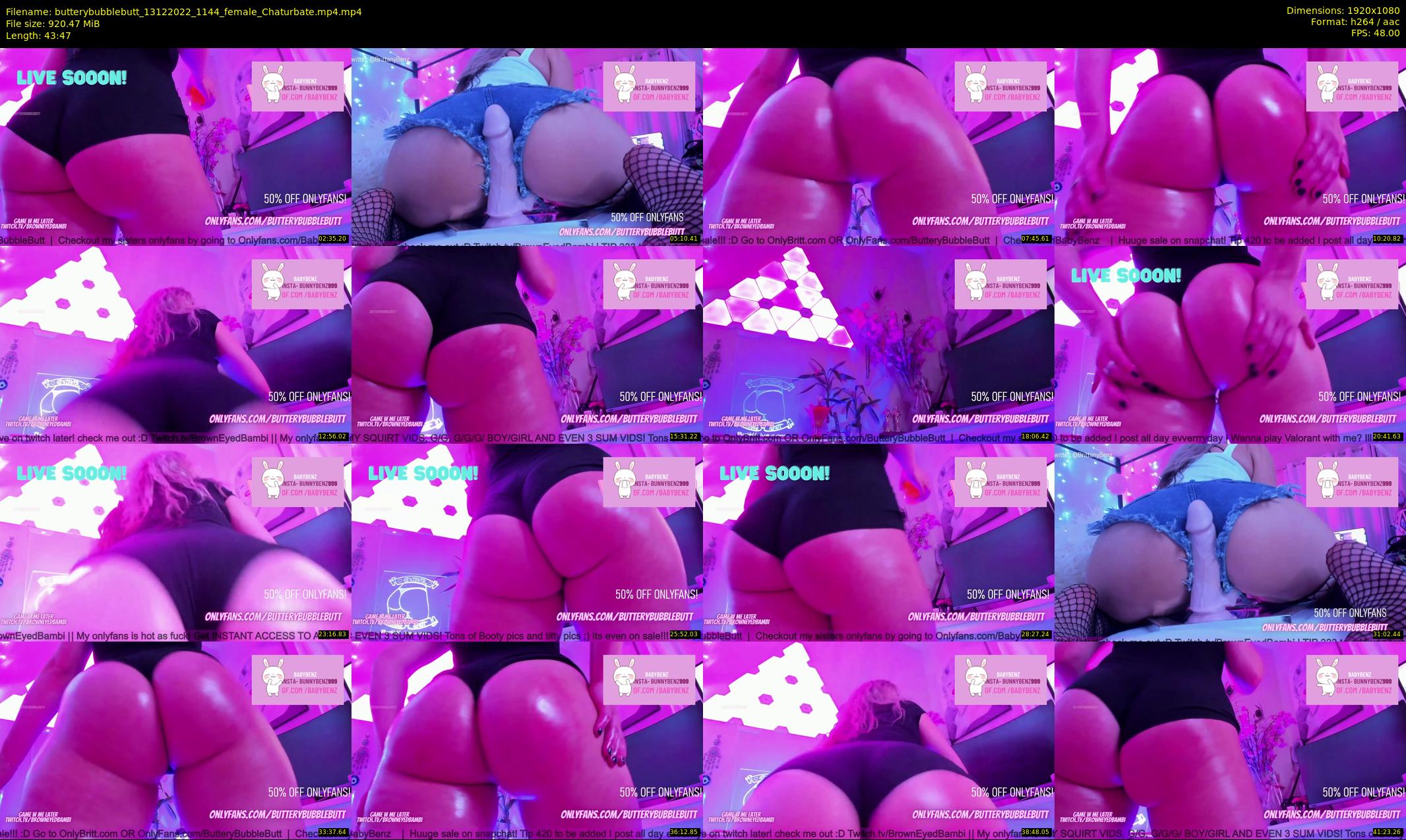 butterybubblebutt — 44 minute Chaturbate couple cam show recording, 1080p, Dec 13, 2022