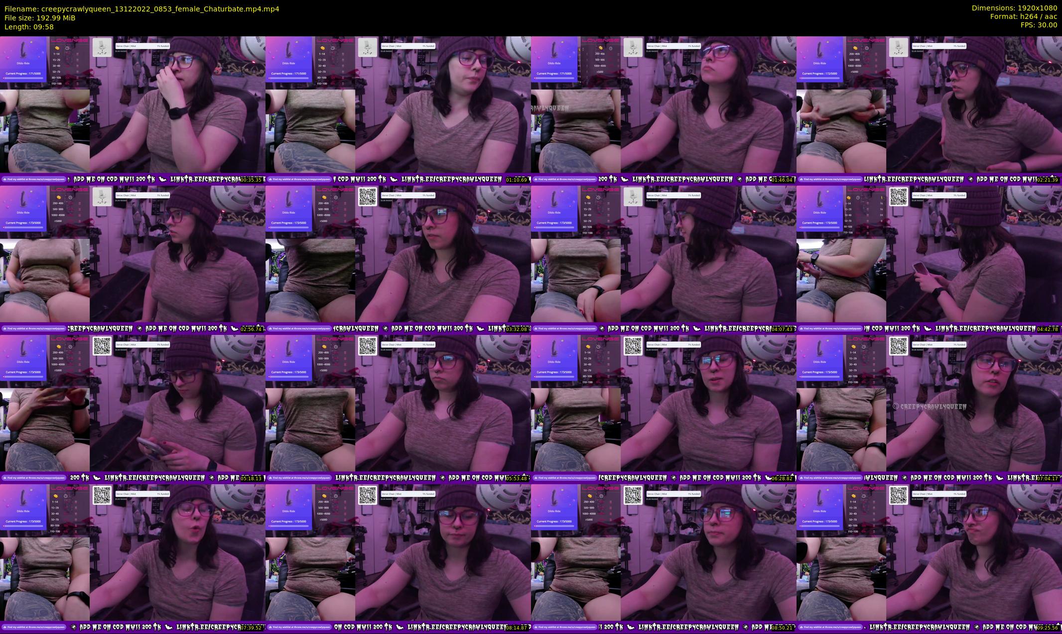 creepycrawlyqueen — 10 minute Chaturbate female cam show recording, 1080p, Dec 13, 2022