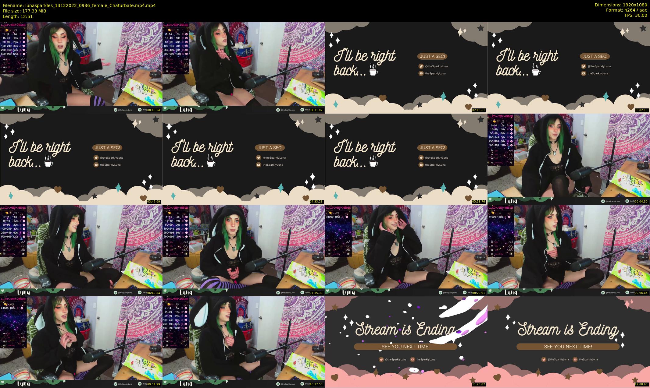 lunasparkles — 13 minute Chaturbate female cam show recording, 1080p, Dec 13, 2022