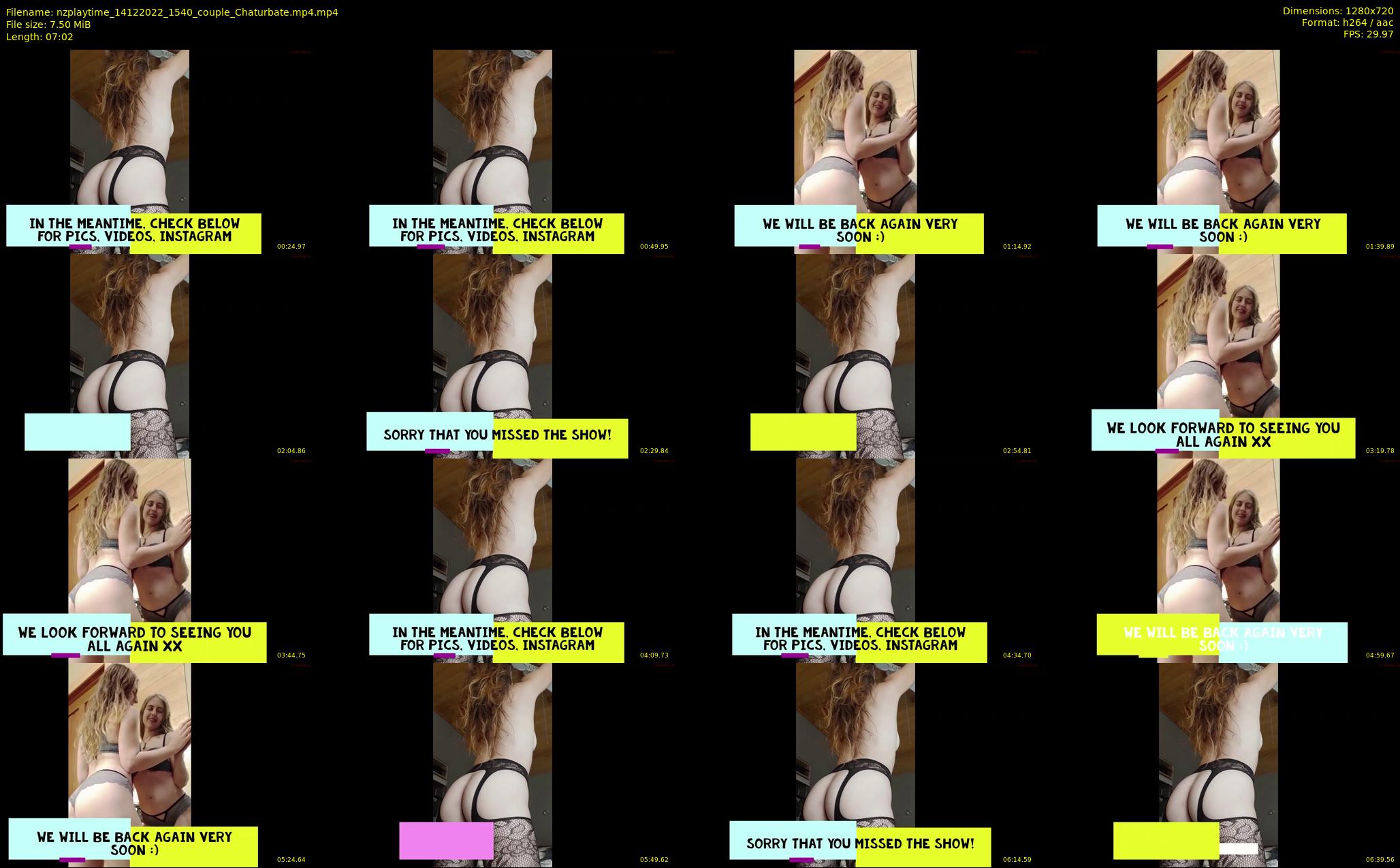 nzplaytime — 8 minute Chaturbate couple cam show recording, 720p, Dec 14, 2022